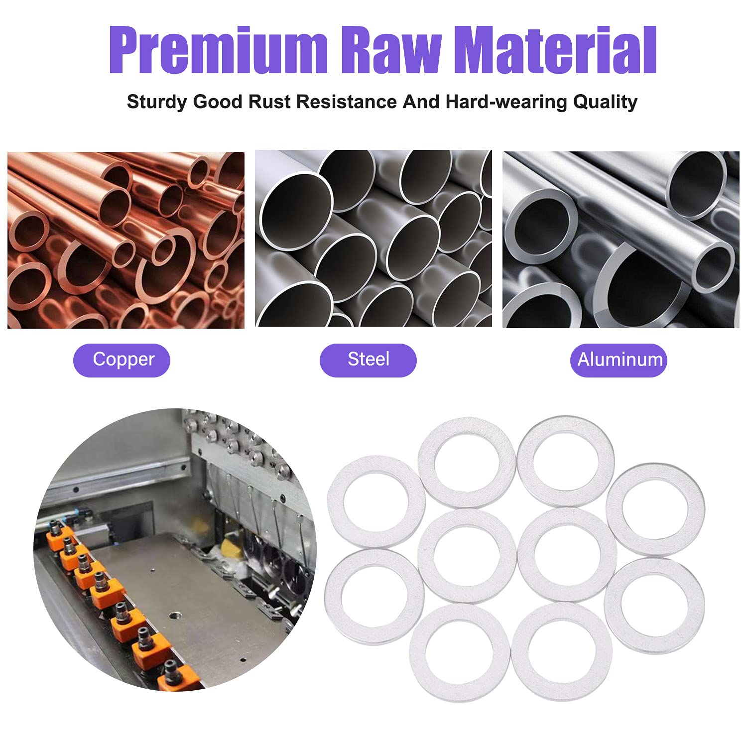 140Pcs Oil Drain Plug Gasket Assortment Oil Crush Washers Seals Kit For Toyota Honda Subaru Vw Audi Mercedes Benz (Mix-140)