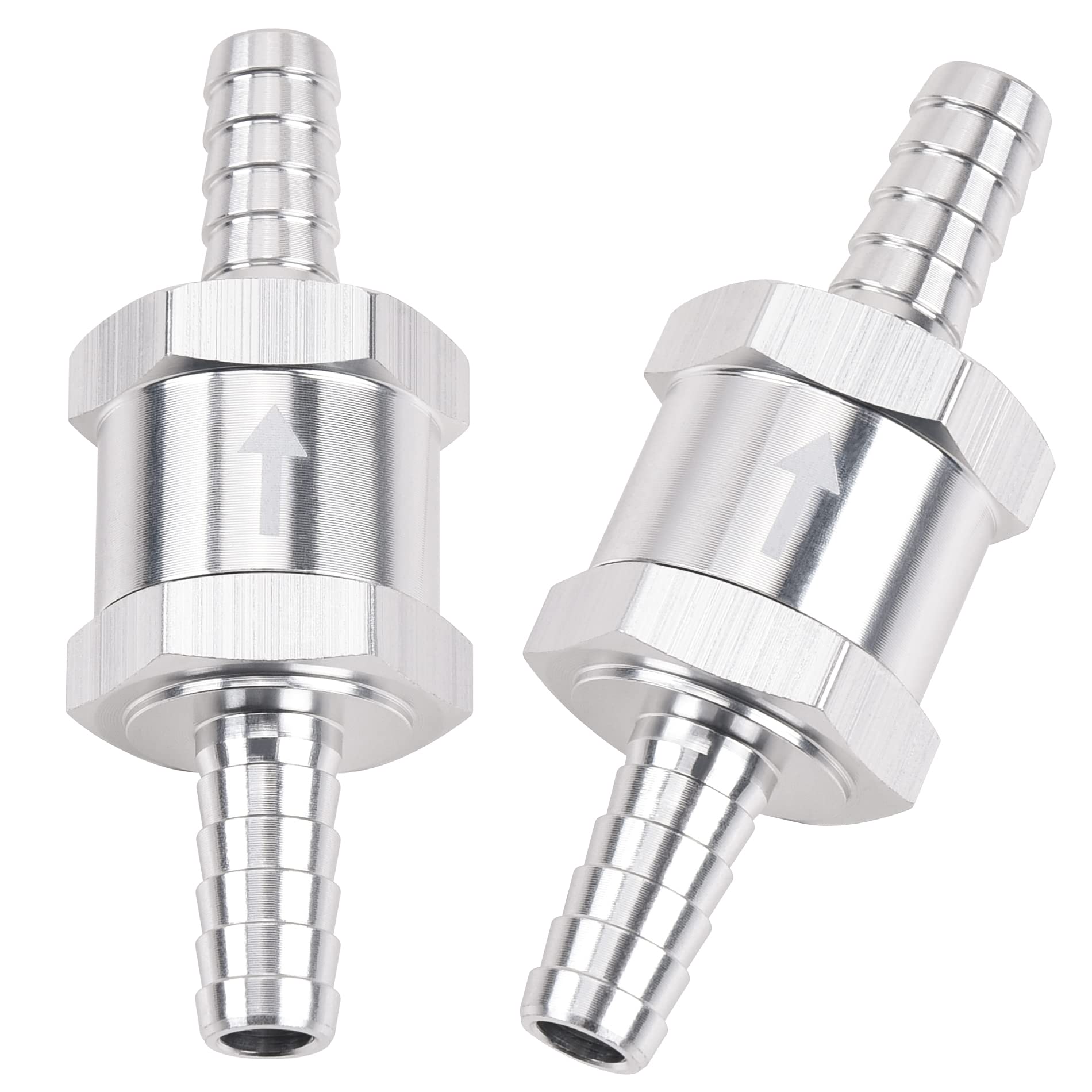 Evil Energy 3/8'' Fuel Check Valve One Way Inline Non Return Diesel Gasoline Silver(10Mm Od,2Pcs)