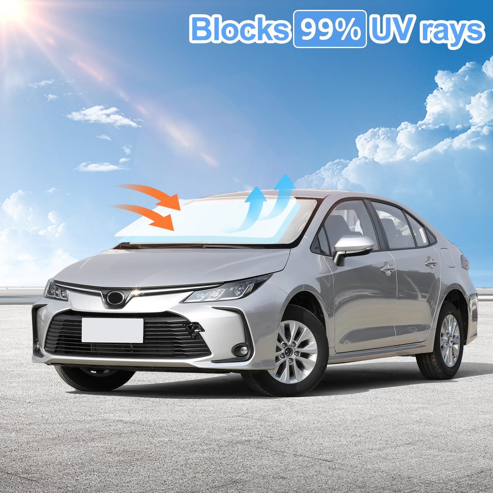 For Toyota Corolla Sun Shade Sunshade Windshield Cover - 4 Layers Front Window Shade For Corolla 2020-2024 2025 Custom Fit Sun V