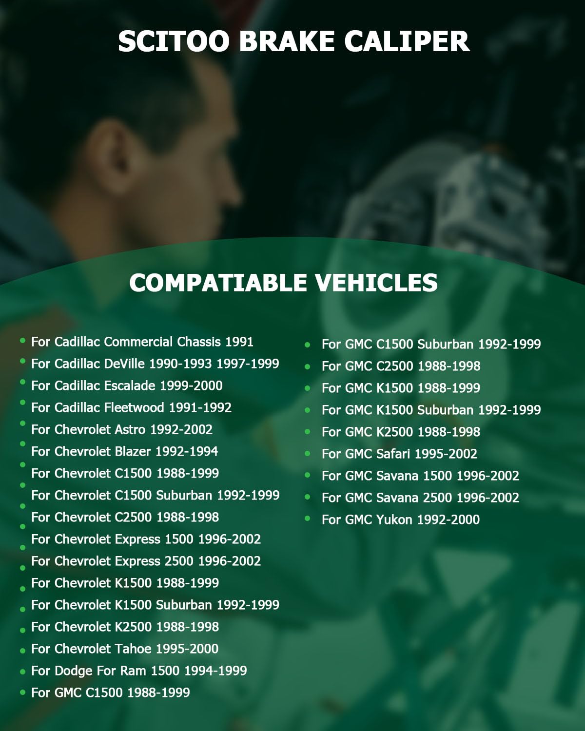 Scitoo Front Left Brake Caliper Without Bracket 184300 Compatible For Cadillac 1990-1993 1997-2000 For Chevrolet 1988-2002 For D