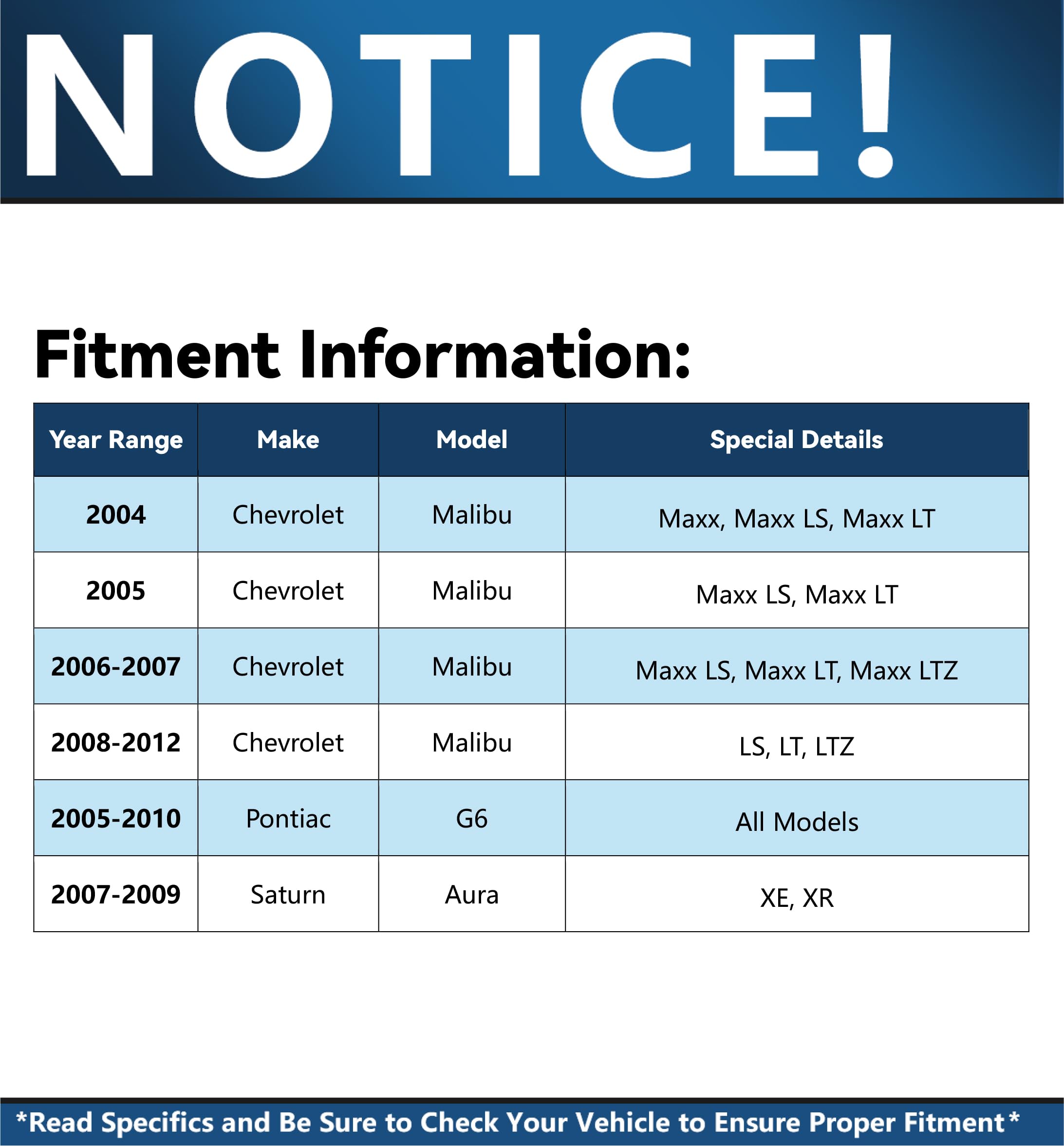 Detroit Axle - 8Pc Struts Shocks Kit For Chevrolet Malibu Pontiac G6 Saturn Aura Complete 2 Front Ready Struts With Coil Springs