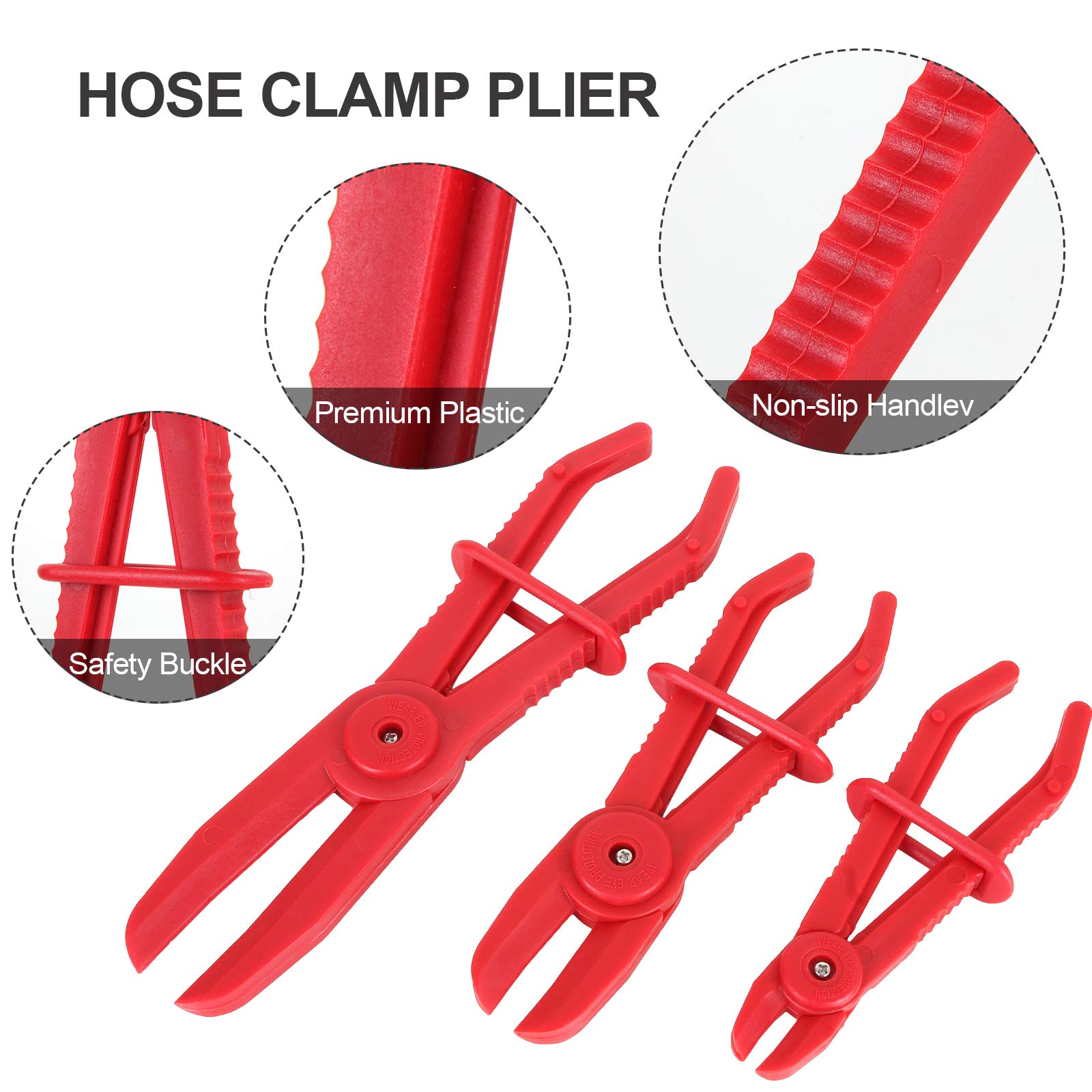 6 Pack Hose Clamp Pliers Hose Pinch Pliers Line Clamps For Fuel Hoses, Gas Lines Brake Hoses, Radiator Hoses, Coolant Hoses, Fle