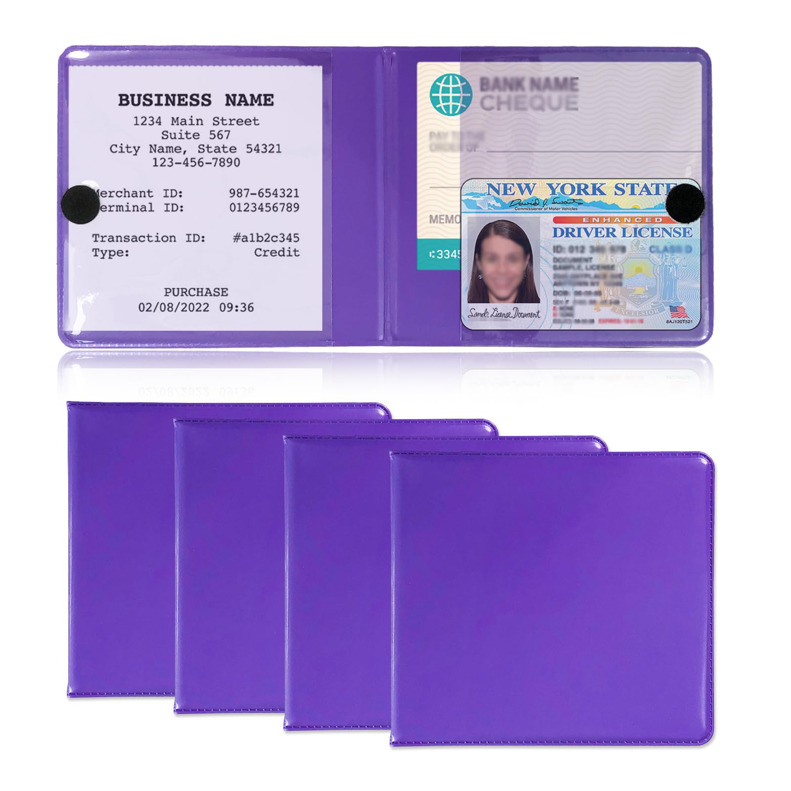 Kewucn 4 Pcs Car Registration Insurance Holder, Essential Auto Card Glove Box Organizer, Vehicle Interior Accessories Perfect Fo