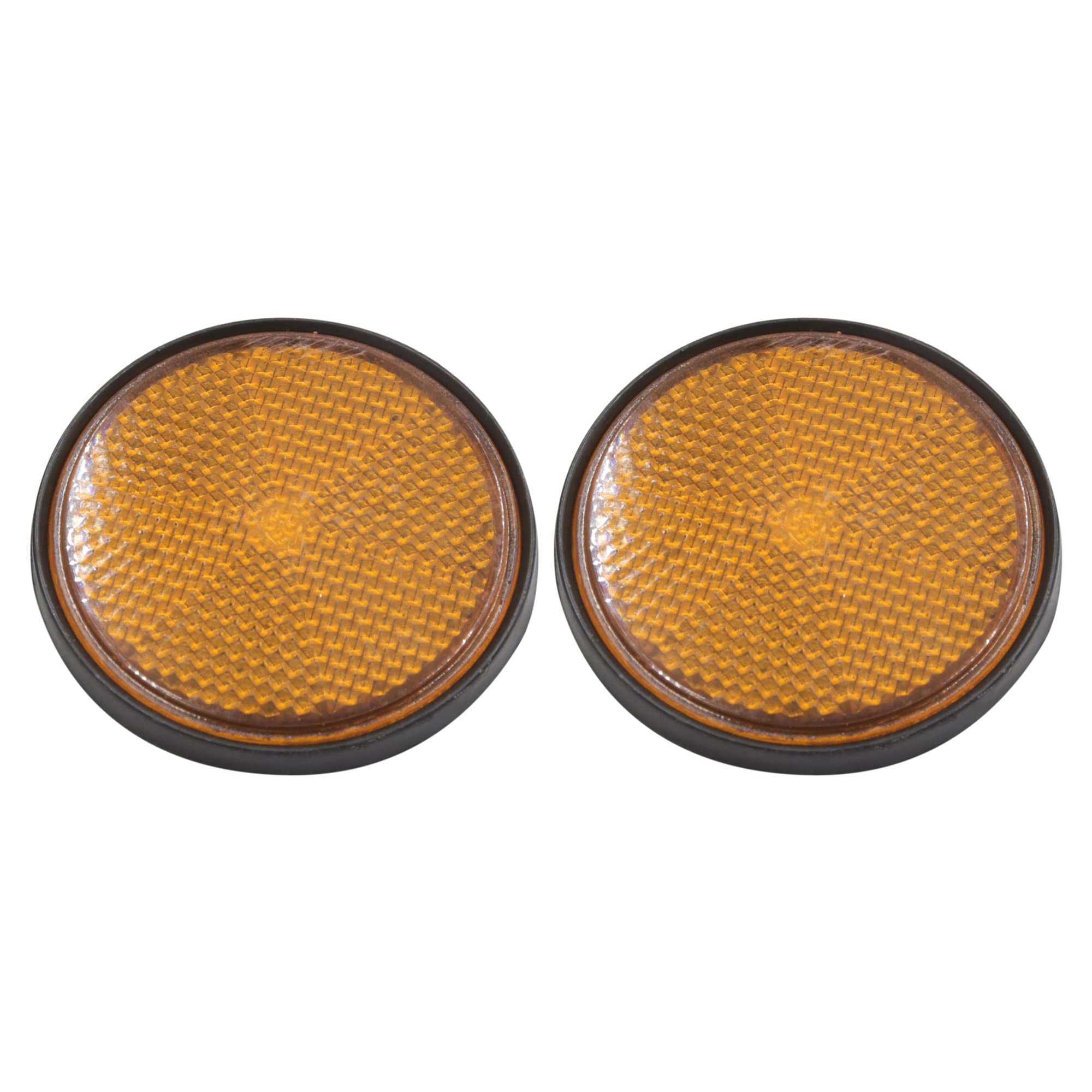 Uxcell A17052200Ux1271 2Pcs 2.2 Inch Dia Motorcycle Scooter Atv Round Reflective Reflectors Orange Black 2 Pack