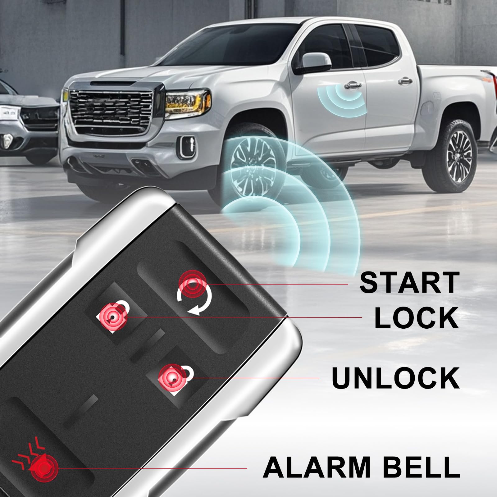 Nrgedzam 2Pcs 4 Buttons Car Remote Key Fob Compatible For 2014-2018 Gmc Sierra Chevrolet Silverado 1500 2500 3500, Chevrolet Col