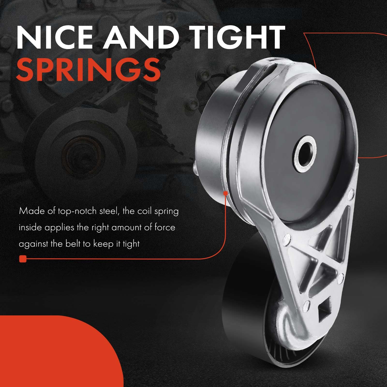 A-Premium Belt Tensioner Assembly With Pulley Compatible With Dodge Avenger Challenger Charger Durango Ram 1500/2500/3500/4500 C