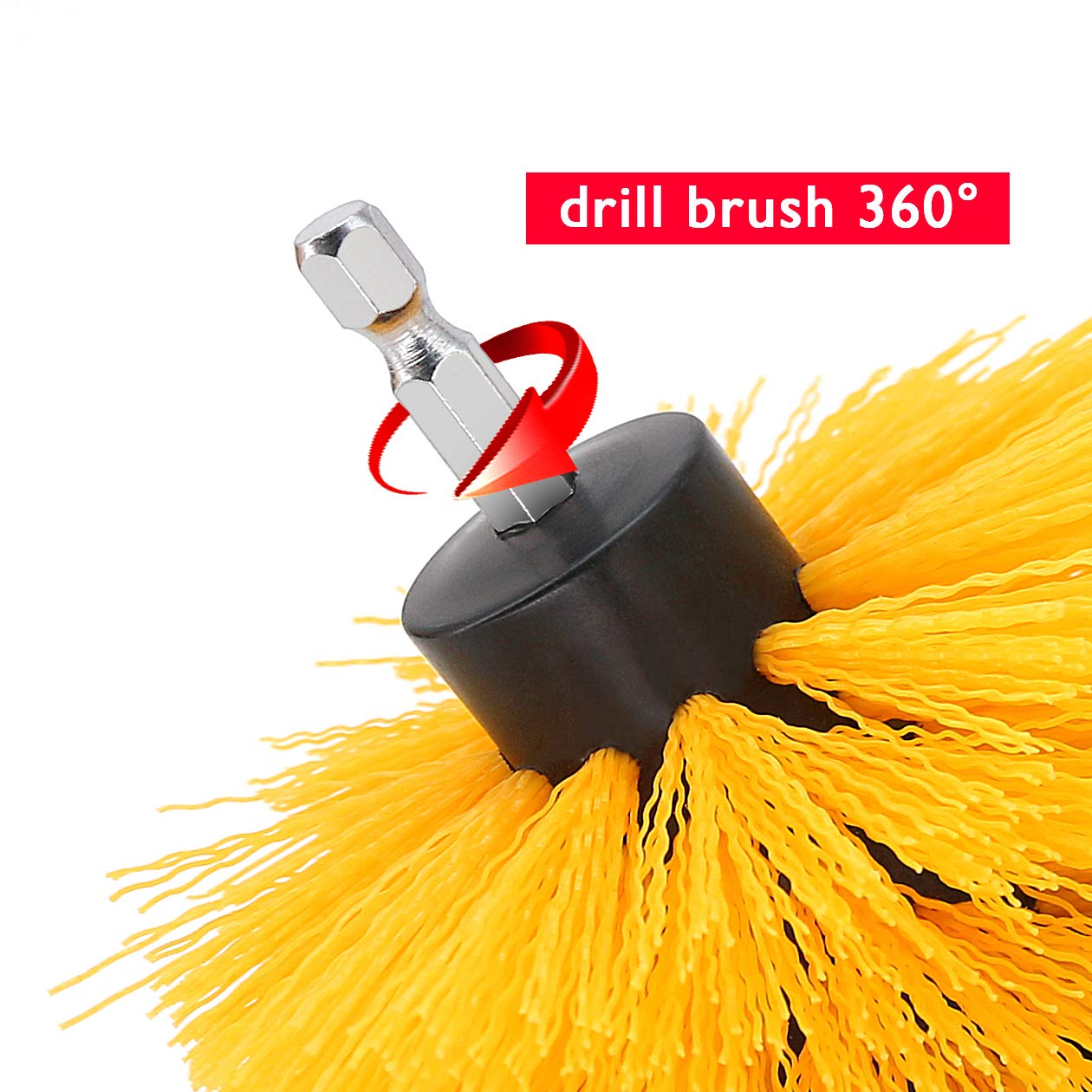 5 Pieces Drill Brush Attachments, Scrubber Brush For Drill, Power Cleaning Kit For Carpet, Car Detailing, Bathroom Surface, Upho