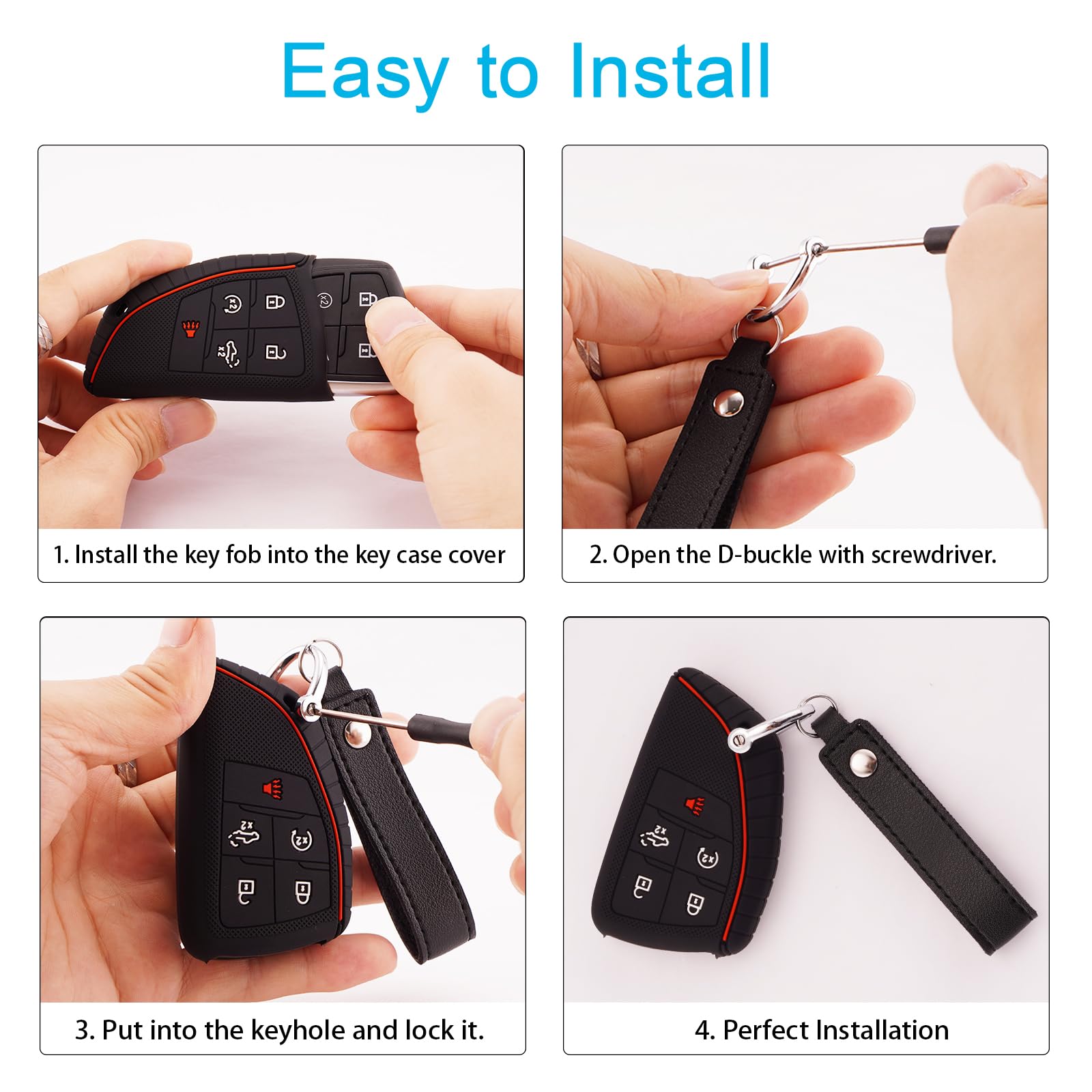 Koaudb Key Fob Cover Compatible With 2022 2023 2024 2025 Chevy Silverado 1500 Gmc Sierra 1500, For 2024 2025 Silverado Sierra 25