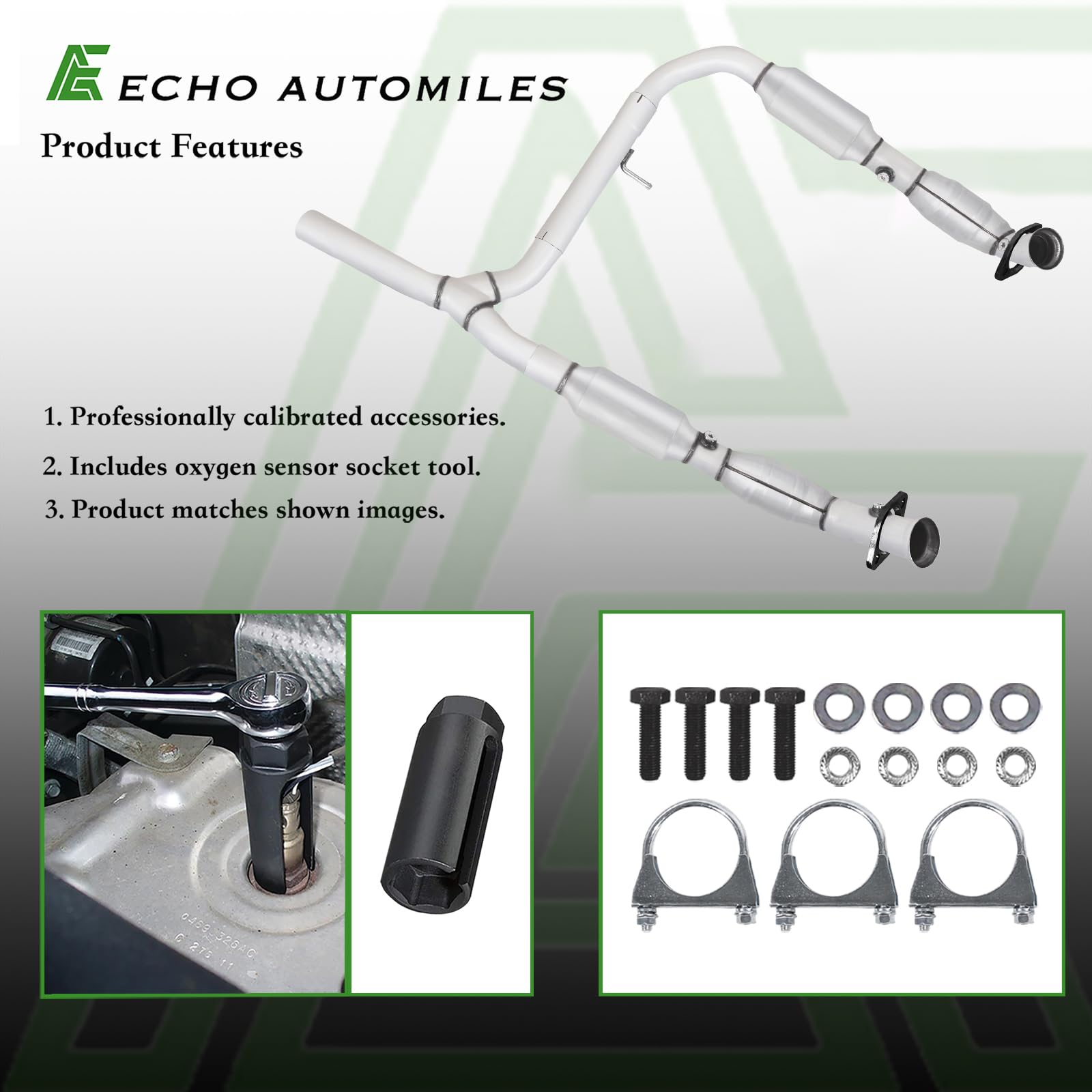 ECHO AUTOMILES Catalytic Converter Compatible with 2004 2005 2006 Ford F150 F-150, 2006 Lincoln Mark LT 5.4L V8 4WD Catalytic Co