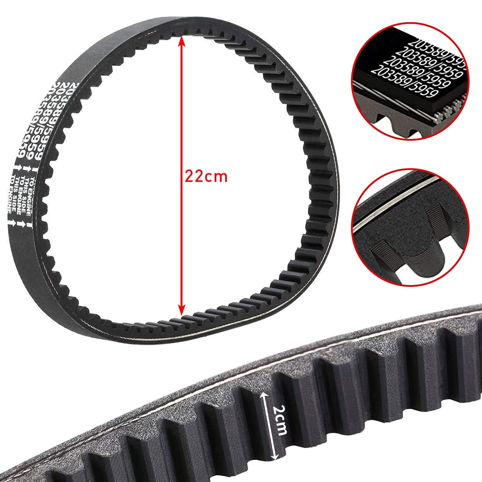 3 Pack Of Drive Belt For 30 Series Go Kart Torque Converter Drive Belt Replaces Manco 5959 / Comet 203589