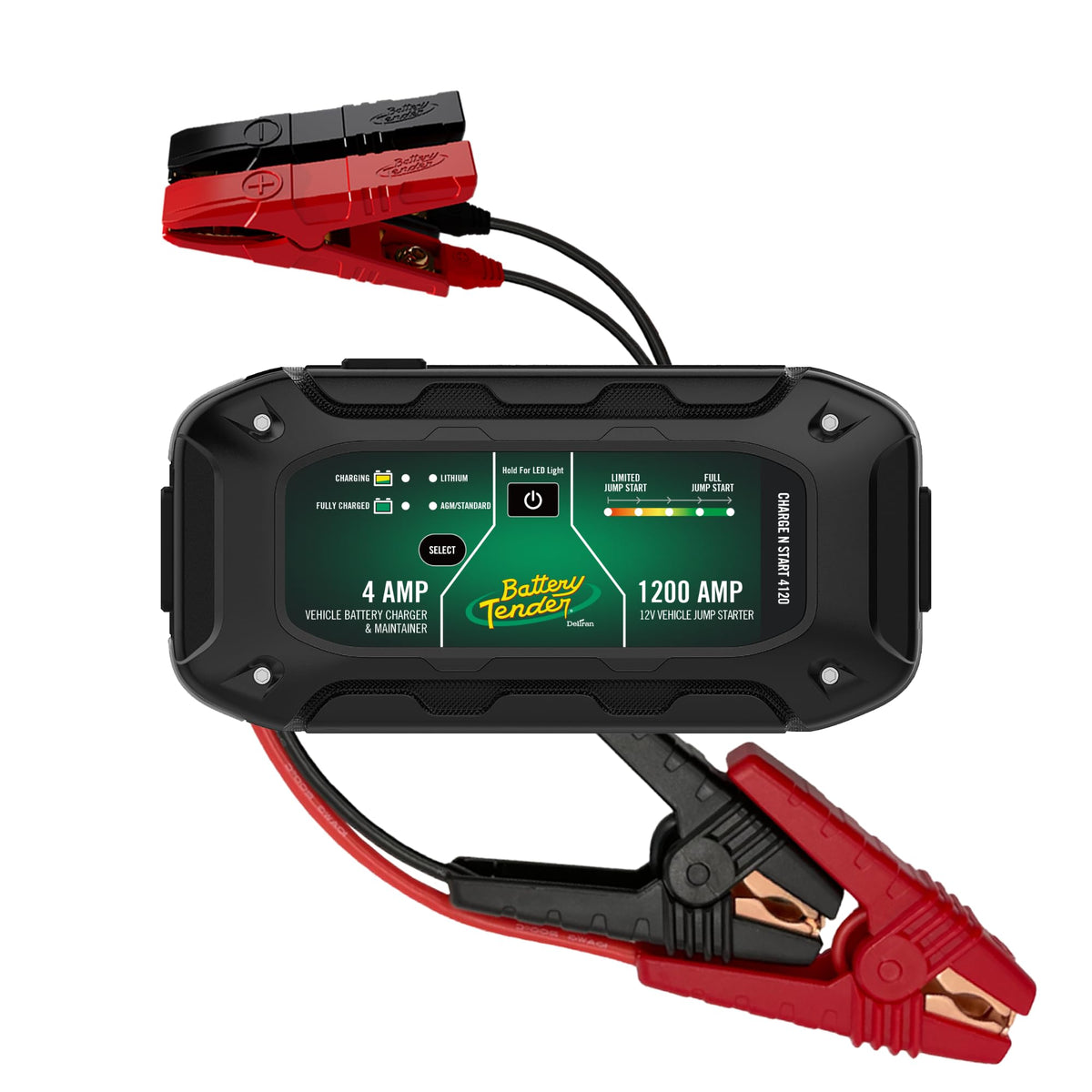 Battery Tender Charge N Start 4120 - Smart 12V/4 AMP Battery Charger and 1200 AMP Jump Starter Combo | 2-in-1 Battery Maintainer