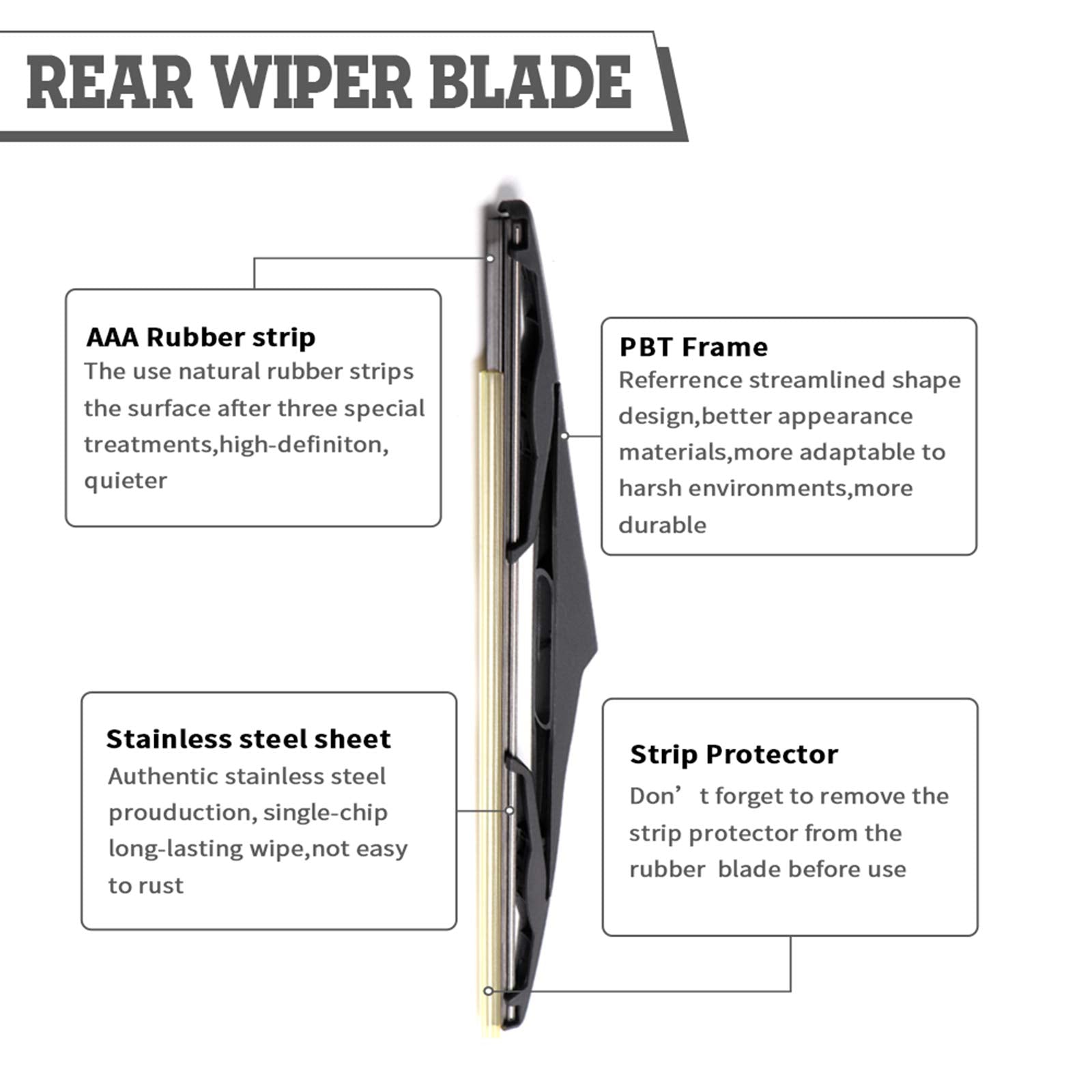 Rear Wiper Arm Blade Nut Set Replacement for Jeep Wrangler JK 2007-2018,Rear Wiper Cover Accessories Assembly, Wiper Cap Set for