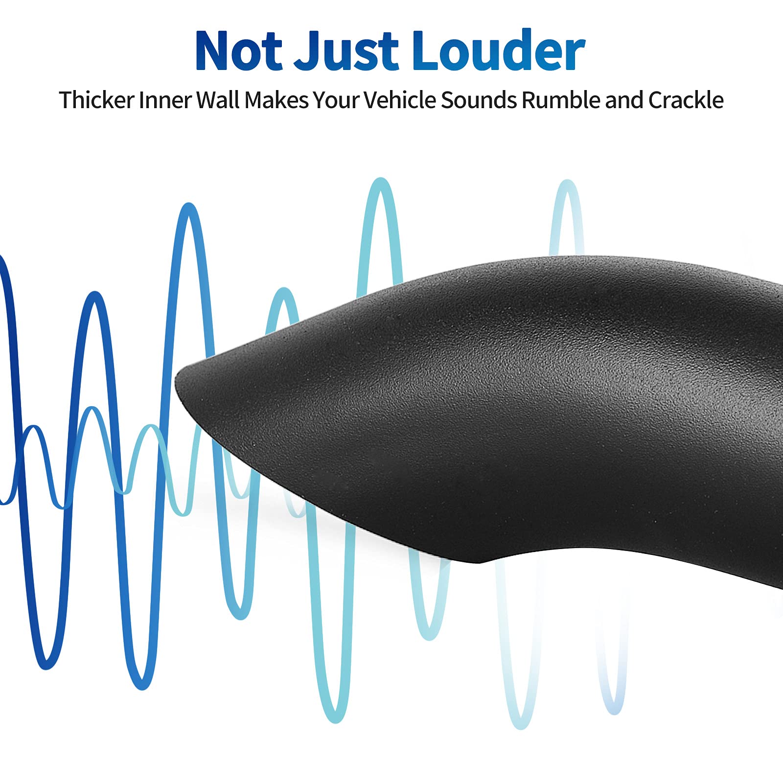 Autosaver88 2.5 Inch Inlet Black Exhaust Tip, 2.5' Inlet 2.5' Outlet 9' Overall Length Stainless Steel Turn Down Exhaust Tips Powder Coated Finish Tailpipe