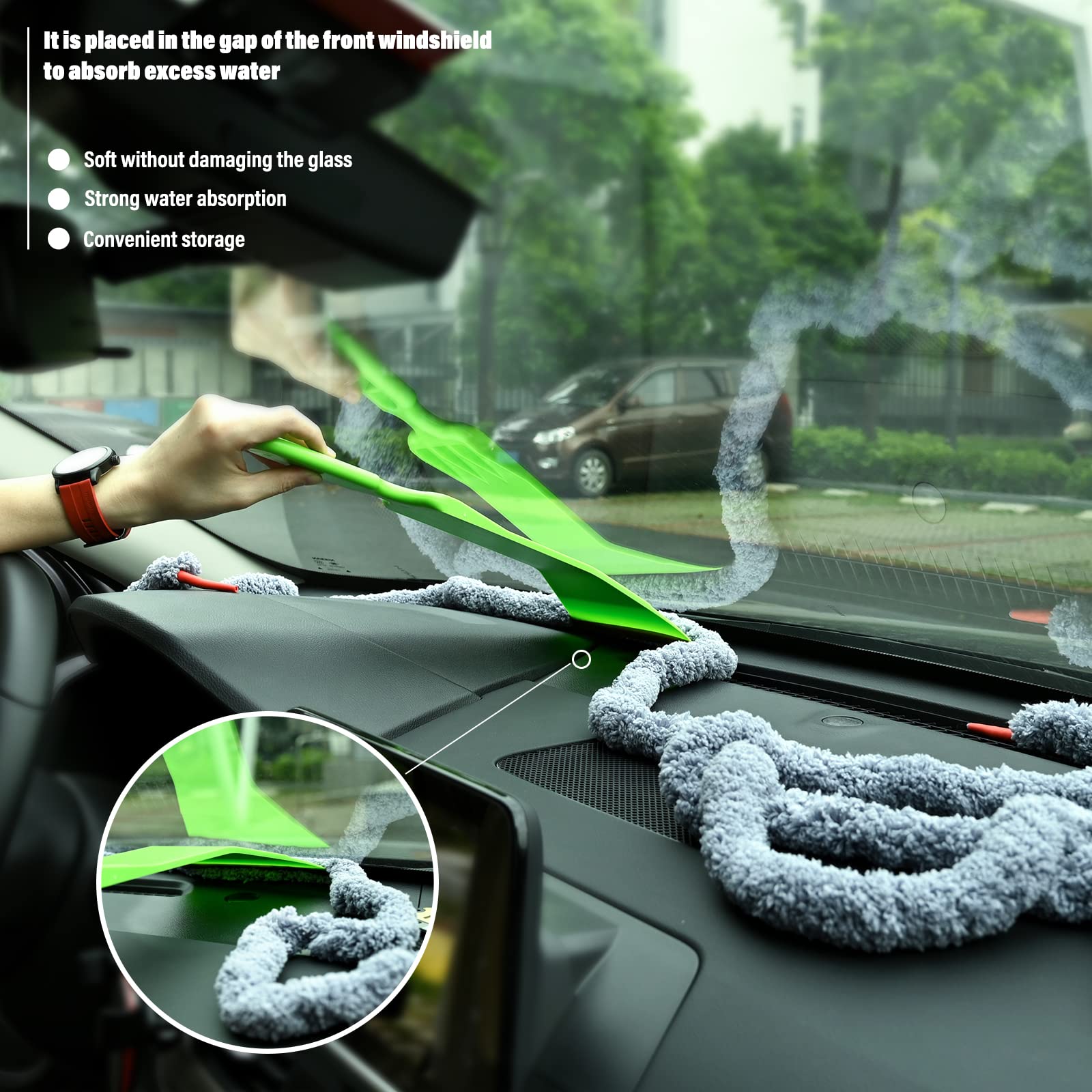 Newishtool 10 Ft Thicken Soak Rope For Window Tinting, Cars Glass Tint Film Installing Water Drying Absorbent Soak Shield Rope A