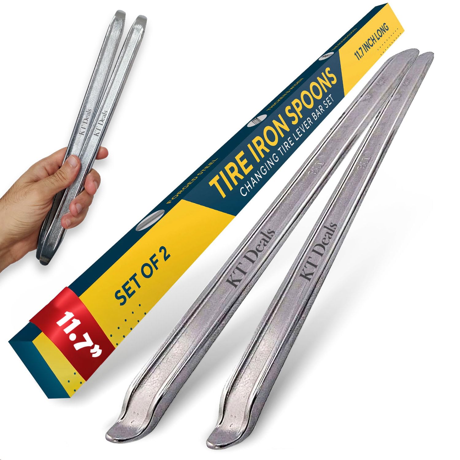 Kt Deals Tire Iron Spoons Changing Tire Lever Bar Set Repair Tool Kit Tyre Changer Remover Heavy Duty Metal Steel For Motorcycle