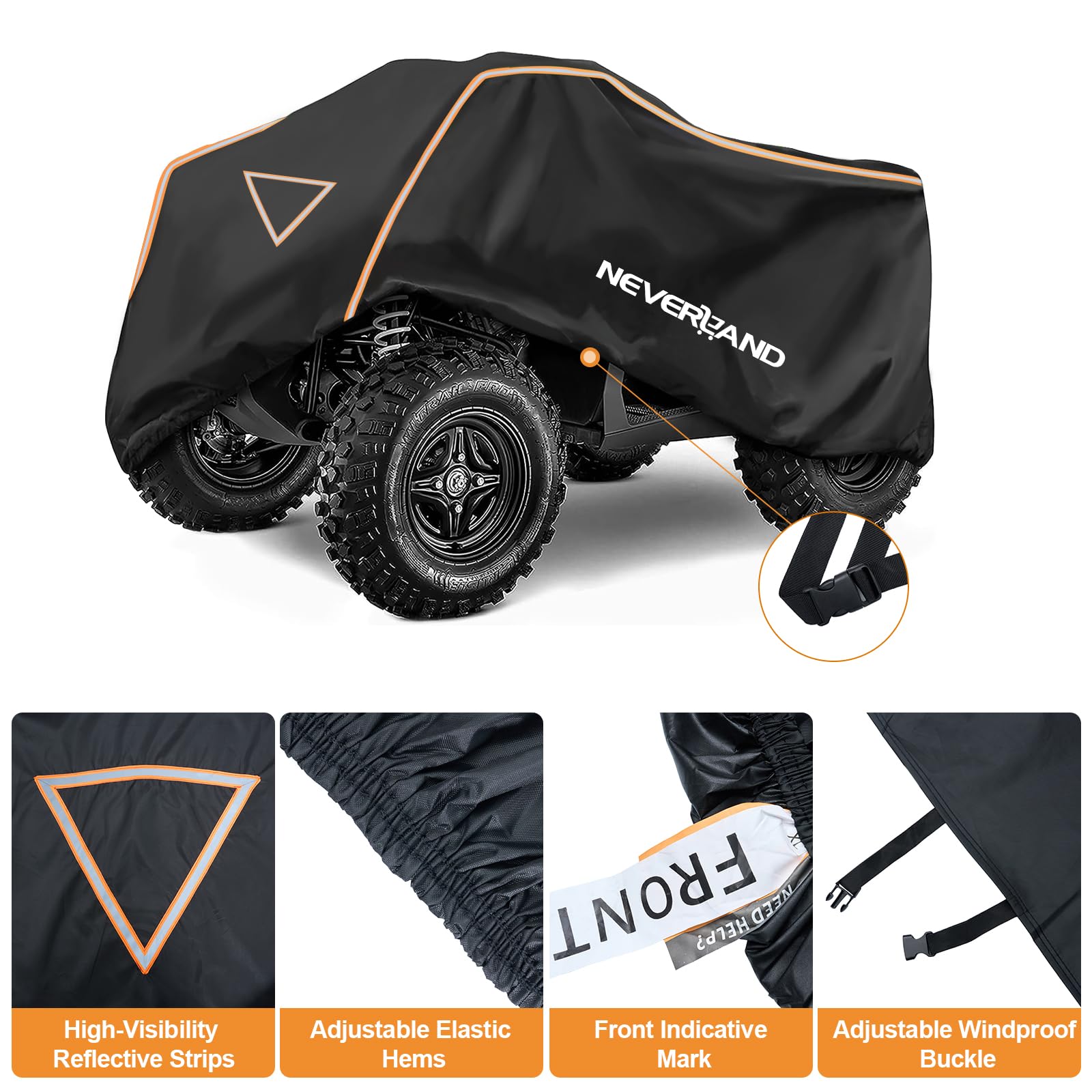 Neverland Atv Cover Waterproof Outdoor Heavy Duty Atv Covers Dustproof Anti-Uv 4 Wheeler Cover All Weather Protection Four Wheel