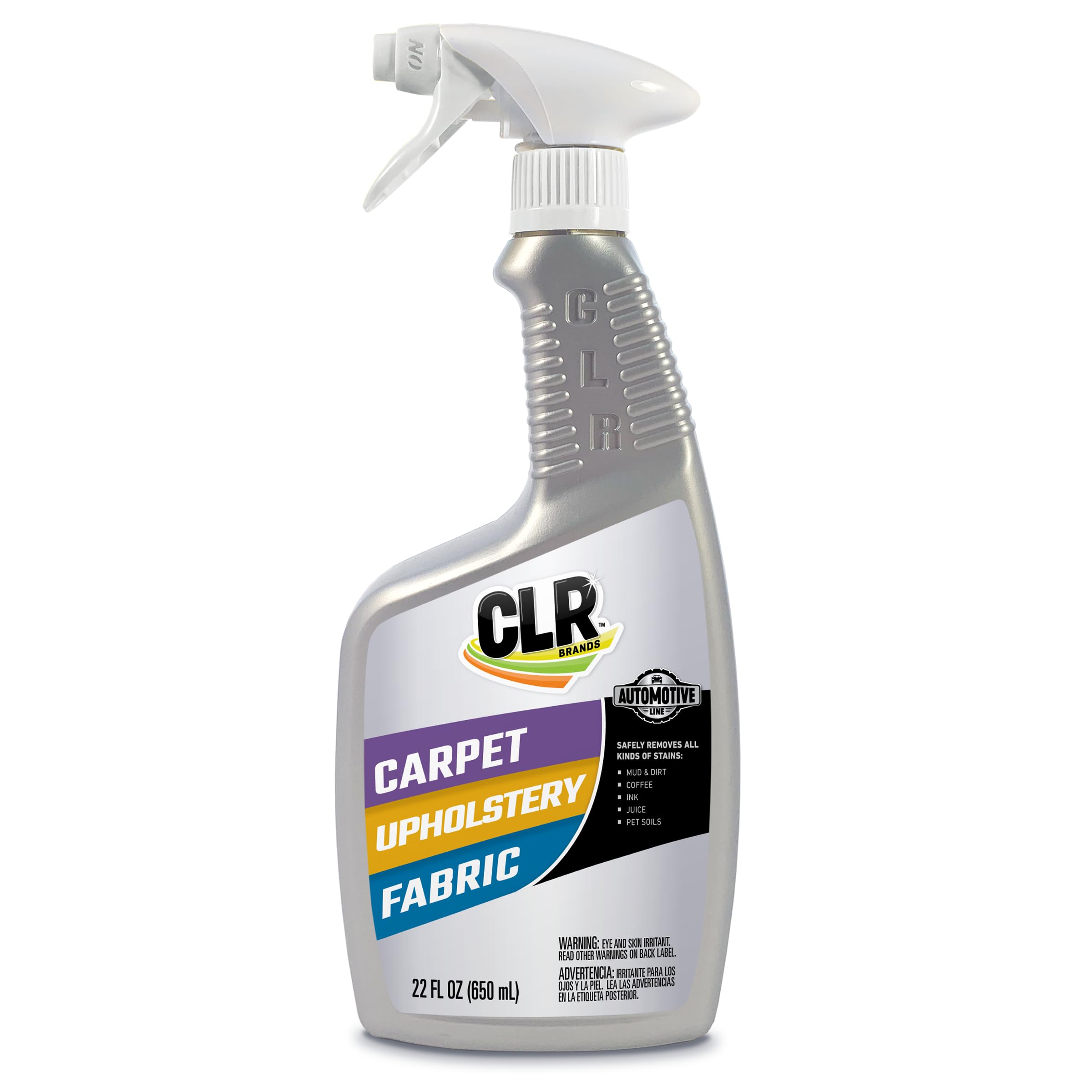 Clr Brands Automotive Carpet, Upholstery & Fabric Cleaner, Fast-Acting Stain Remover, 22Oz Spray