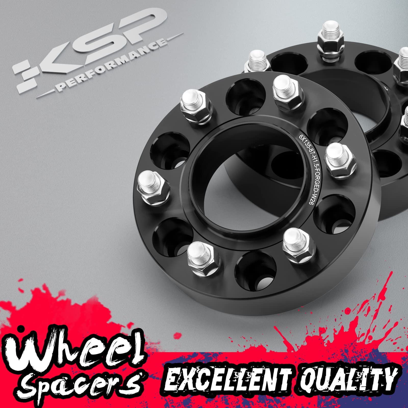 Ksp 6X135 Wheel Spacers For F150, 2 Inch Hubcentric Wheel Spacer For 2004-2005-2014 F-150 2003-2014 Expedition Navigator 2005-2014 Mark Lt, 50Mm Thick With M14X2 Studs And 87.1Mm Hub Bore Black 4Pcs