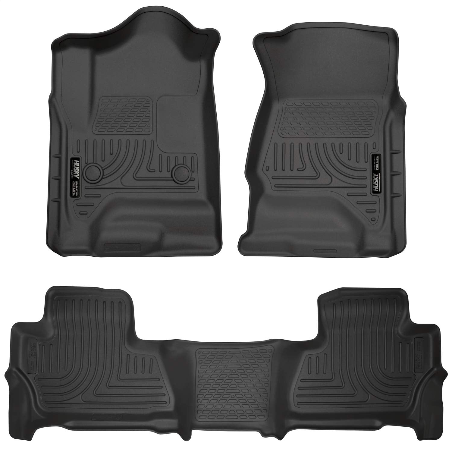 Husky Liners Weatherbeater Floor Mats | Fits 2015-2020 Chevrolet Suburban & Gmc Yukon Xl | Front & 2Nd Row, 3-Pc Black - 99211