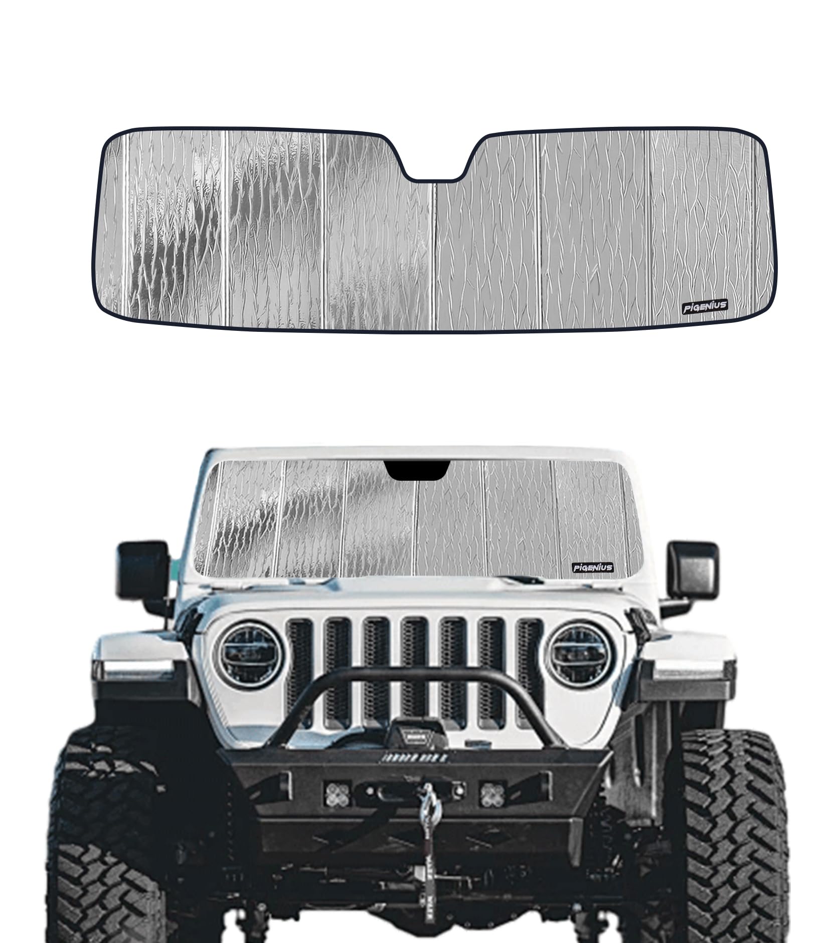 Pigenius Windshield Sunshade For Jeep Wrangler 2007-2010 Front Window Shade - Astraguard