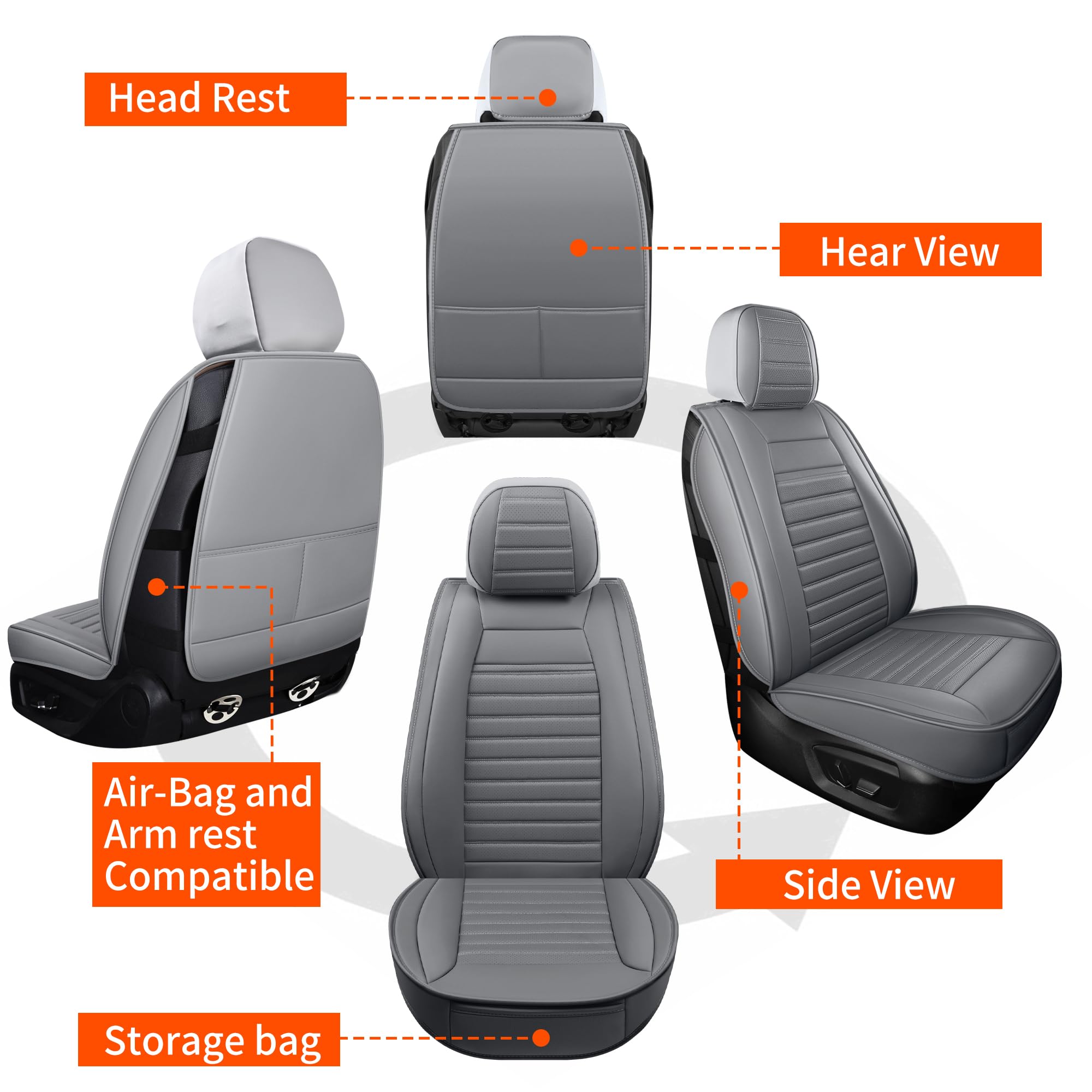 Hchengkikz Car Seat Covers,Waterproof Horizontal Stripes Automotive Seat Covers,Universal Anti-Slip Car Seat Protectors For Most