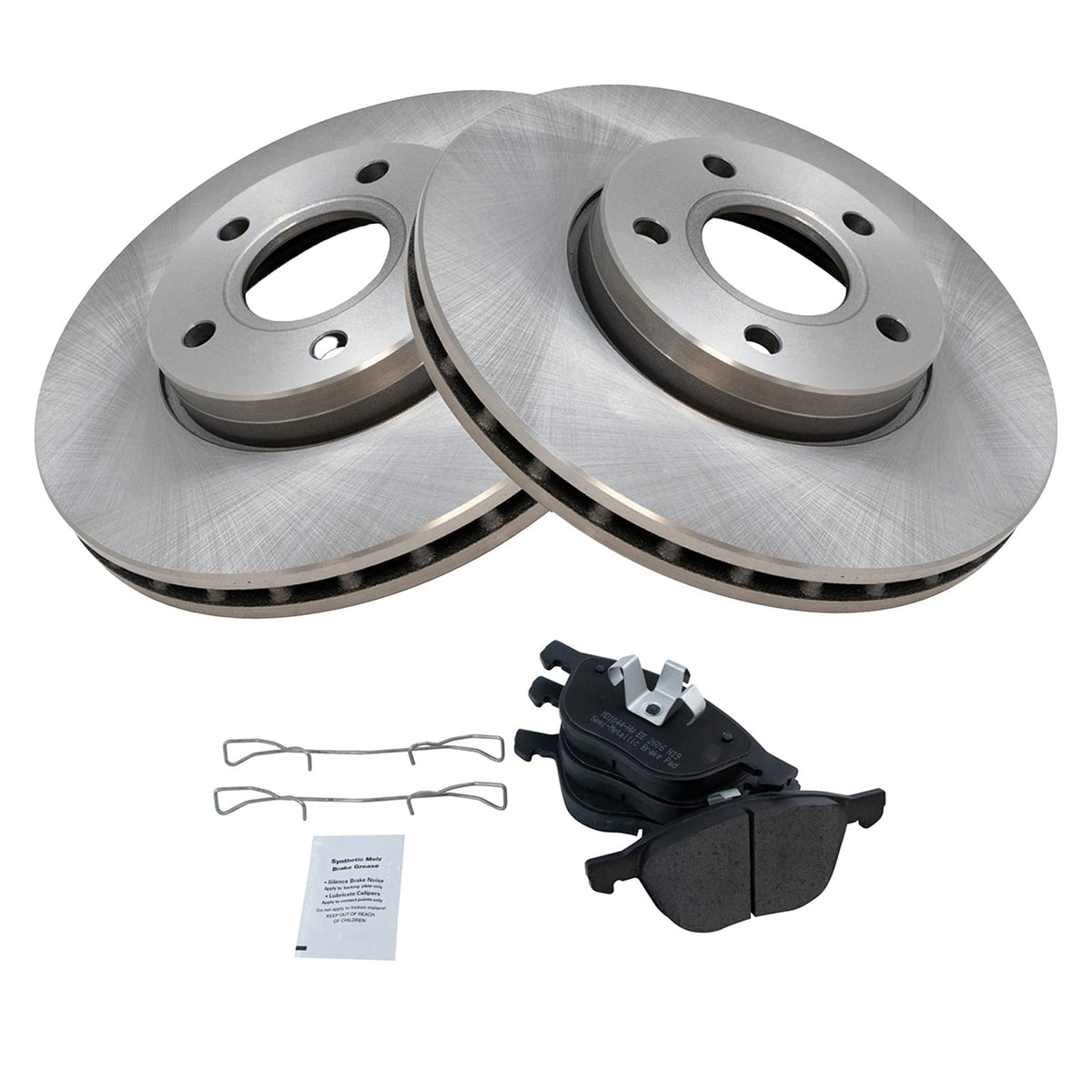 Trq Front Brake Pad & Rotor Kit Brake Pads Brake Rotor Semi-Metallic Compatible With 2013-2018 Ford C-Max 2012-2018 Focus 2012-2