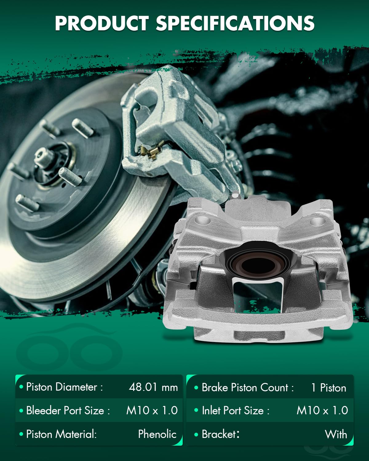 Scitoo 18B5046 Rear Driver Side Disc Brake Caliper Assembly W/Bracket For Dodge For Nitro 2007-2011,For Jeep For Liberty 2008-20