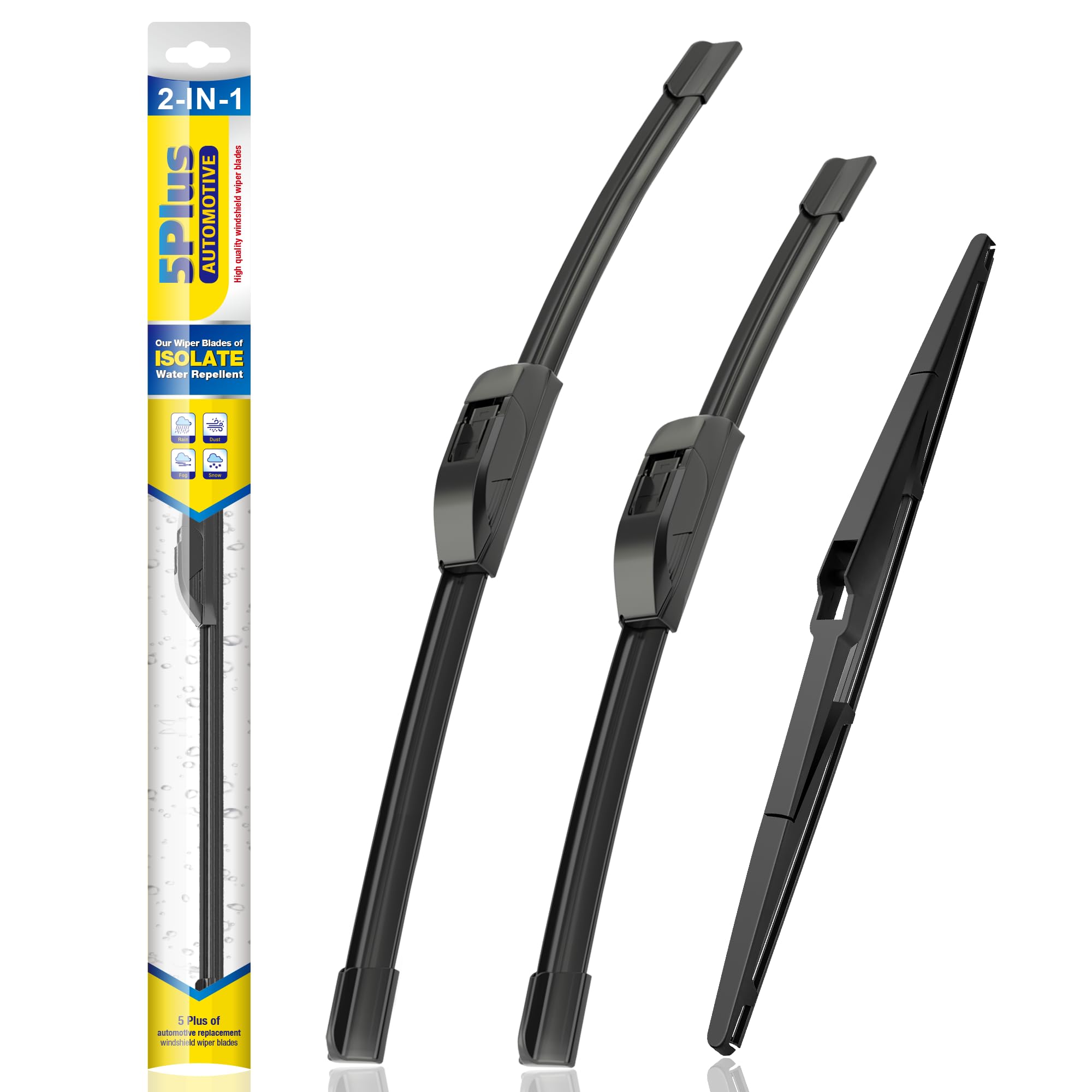 5 Plus Silicone Windshield Wiper Blades Replacement For 2020 2019 2018 2017 2016 2015 2014 2013-2011 Toyota Sienna Wiper Blades(