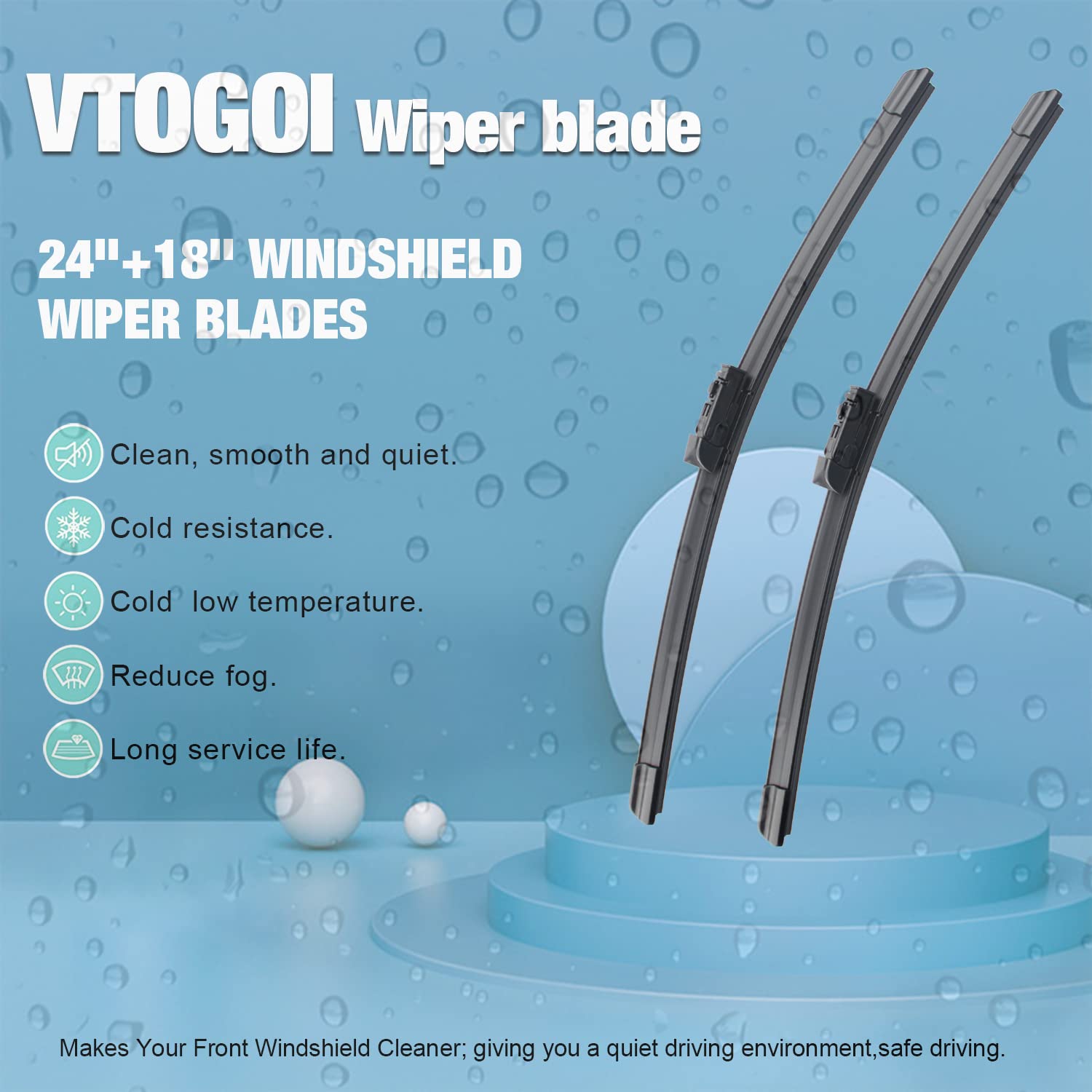 Vtogoi Wiper Blades With Rear Wiper Blades Set For 2017-2023 Mazda Cx-5,Automotive Replacement Windshield Wiper Blades, That Mee
