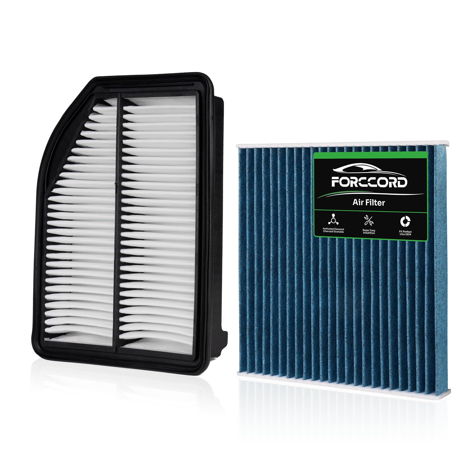 Forccord Cabin & Engine Air Filter Fit For Honda Cr-V 2012 2013 2014 L4 2.4L Activated Carbon Cabin Filter Replacement Air Filte