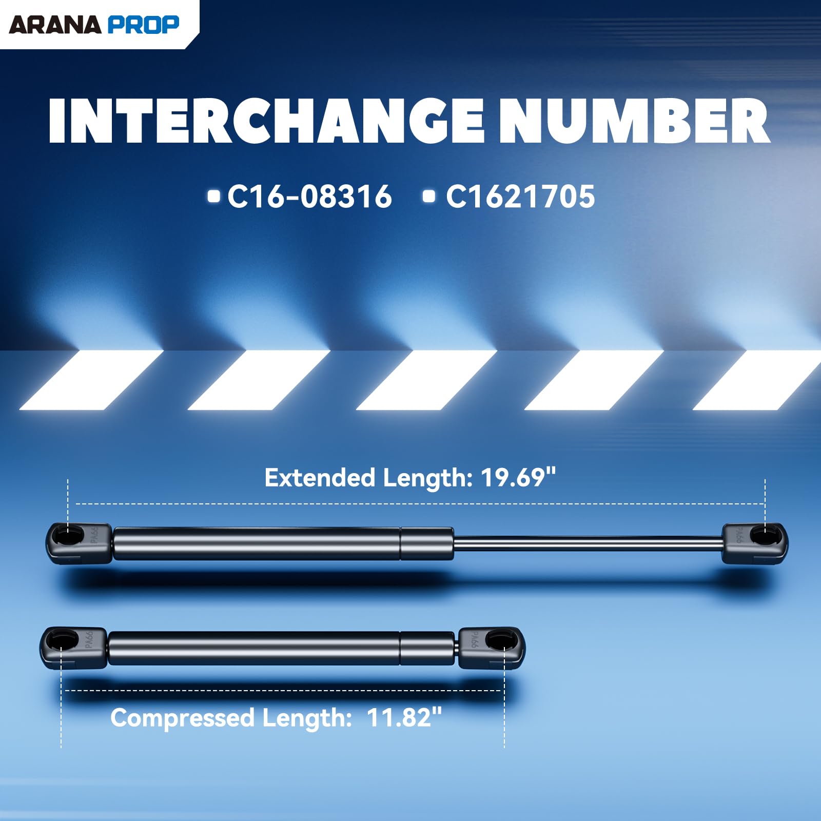 ARANA PROP C16-08568 20 inch 20lb Gas Struts, C16 08568 RV Door Struts, 20'' shocks Lift-Support for Compartment Motorhome Campe