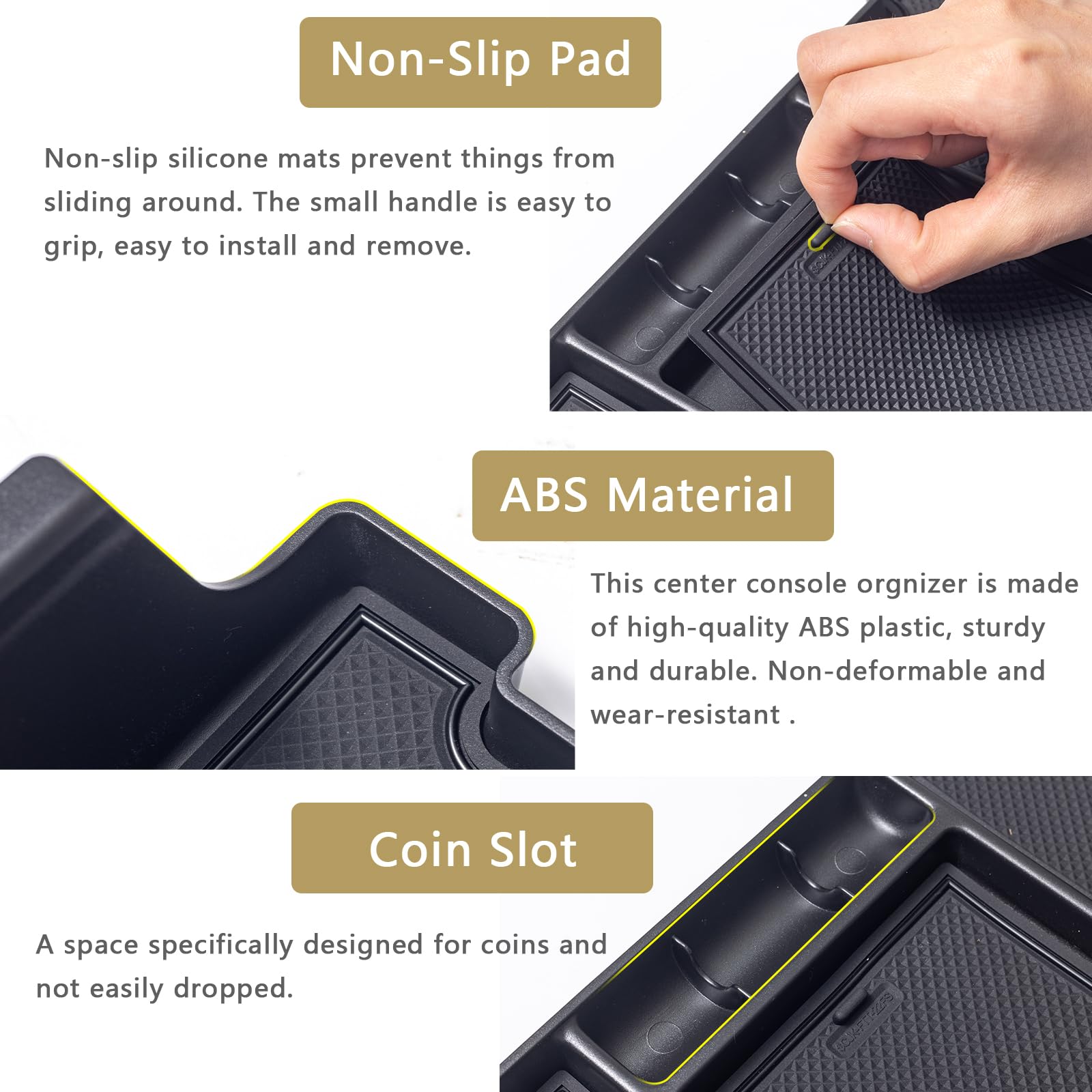 Jdmcar Half-Sized Center Console Organizer Tray Compatible With 2022 2023 2024 2025 Toyota Tundra Accessories And 2023 2024 2025