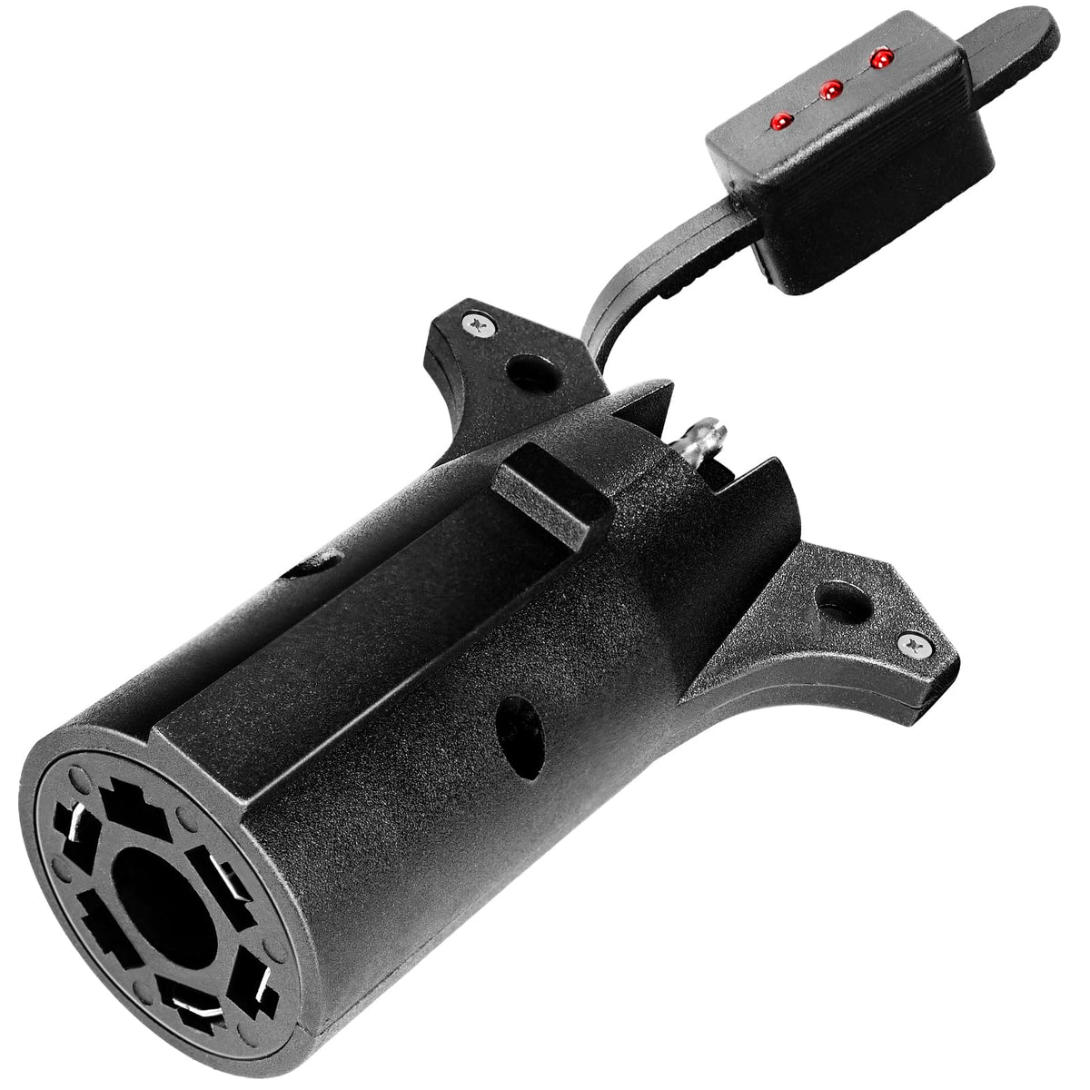 Opt7 7 Pin To 4 Pin Trailer Adapter W/Tester, 7 Way Blade To 4 Way Flat Trailer Connector W/Secure Tab For Pickup Truck Trailer 