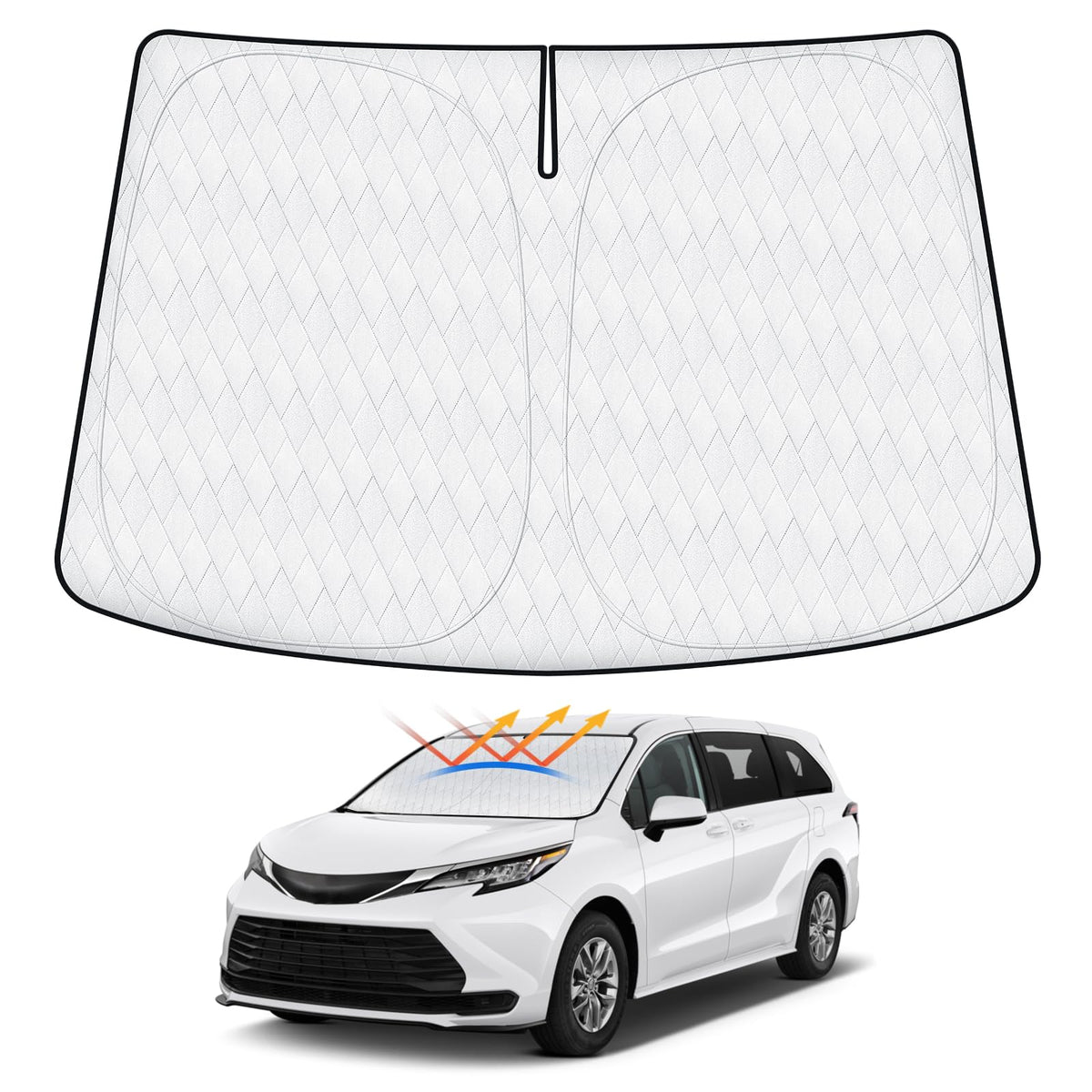 Cartist 5-Layer Windshield Sun Shade Custom Fit For Toyota Sienna 2021-2024 2025 Accessories Foldable Car Front Window Sunshade