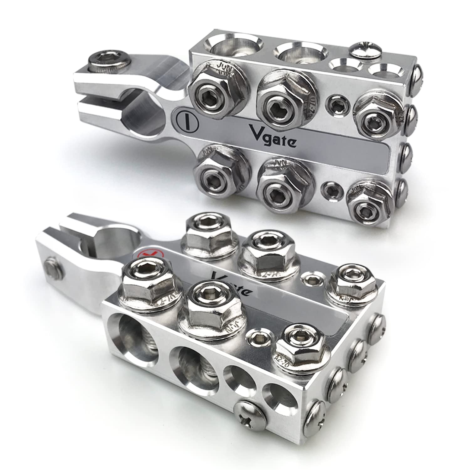 Vgate 20-Way Lead Acid Battery Post Terminal Ends Distribution Block Bus Bar, 8 Awg Up To 4/0(Xl) Wire Gauge For Tapered Top Pos