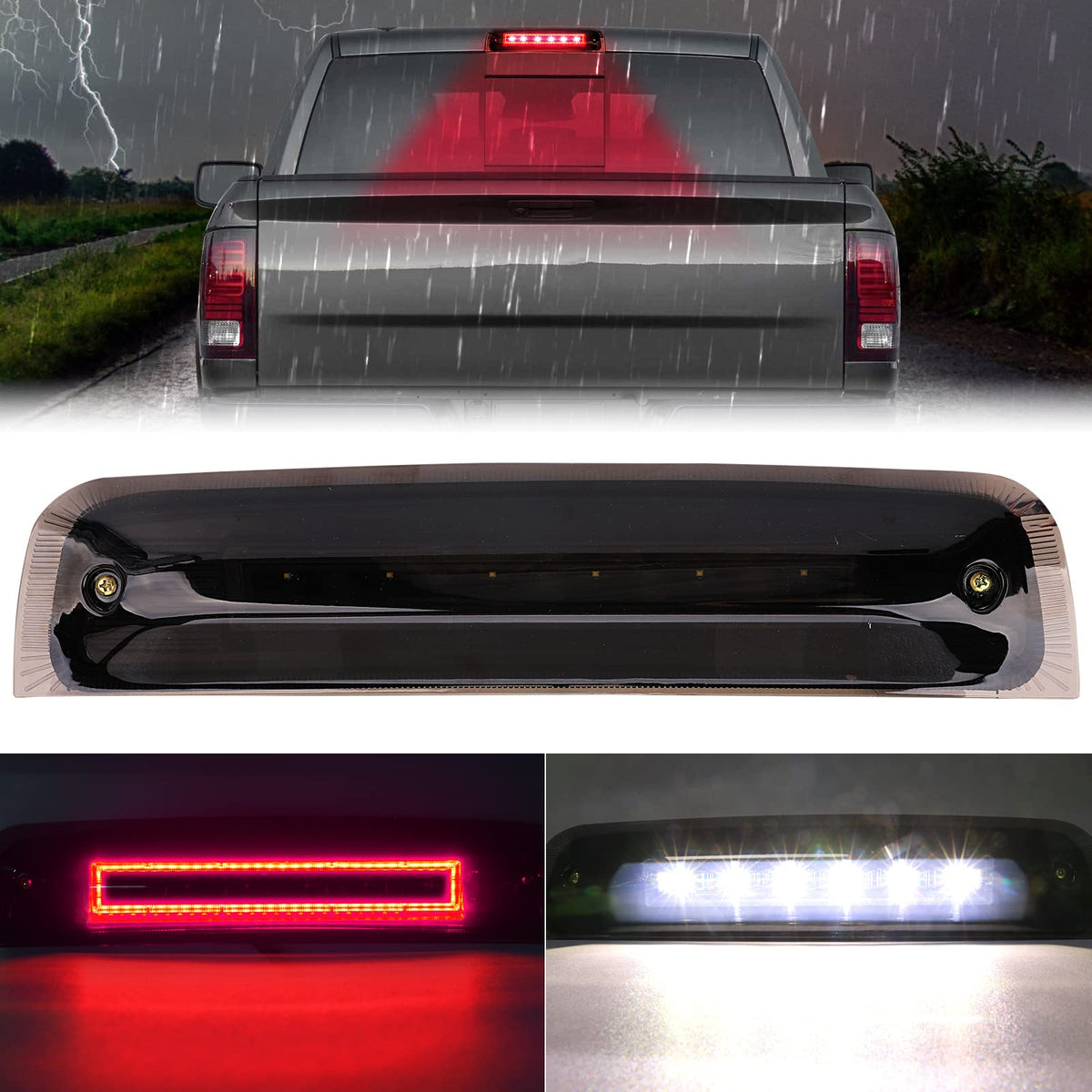 Kansmart Third Brake Light Compatible With 2009 2010 2012 2013 2014 2015 2016 2017 2018 Dodge Ram 1500 3Rd Brake Light Ram 2500