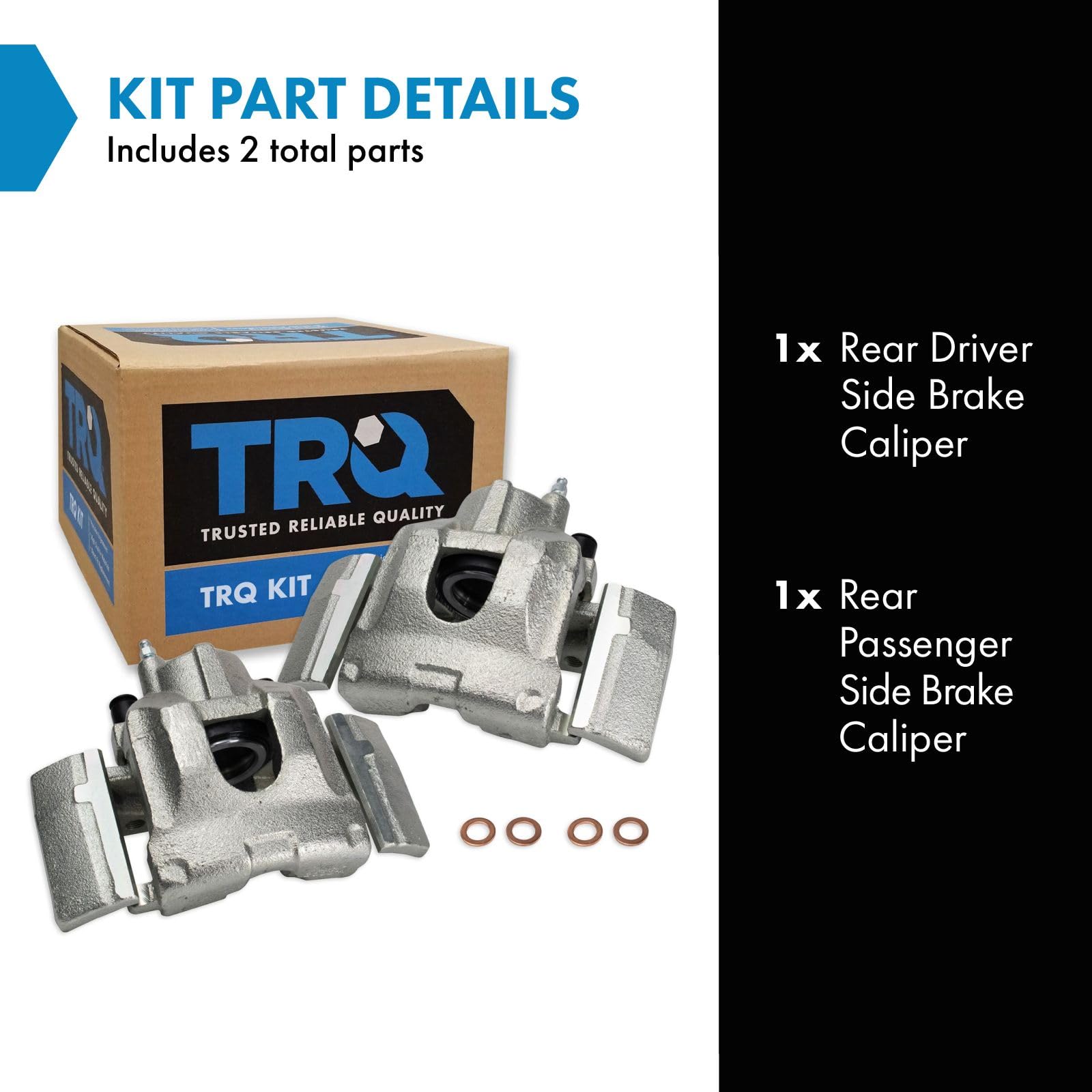 Trq Rear Brake Caliper Set Compatible With 2007-2017 Ford Expedition Lincoln Navigator