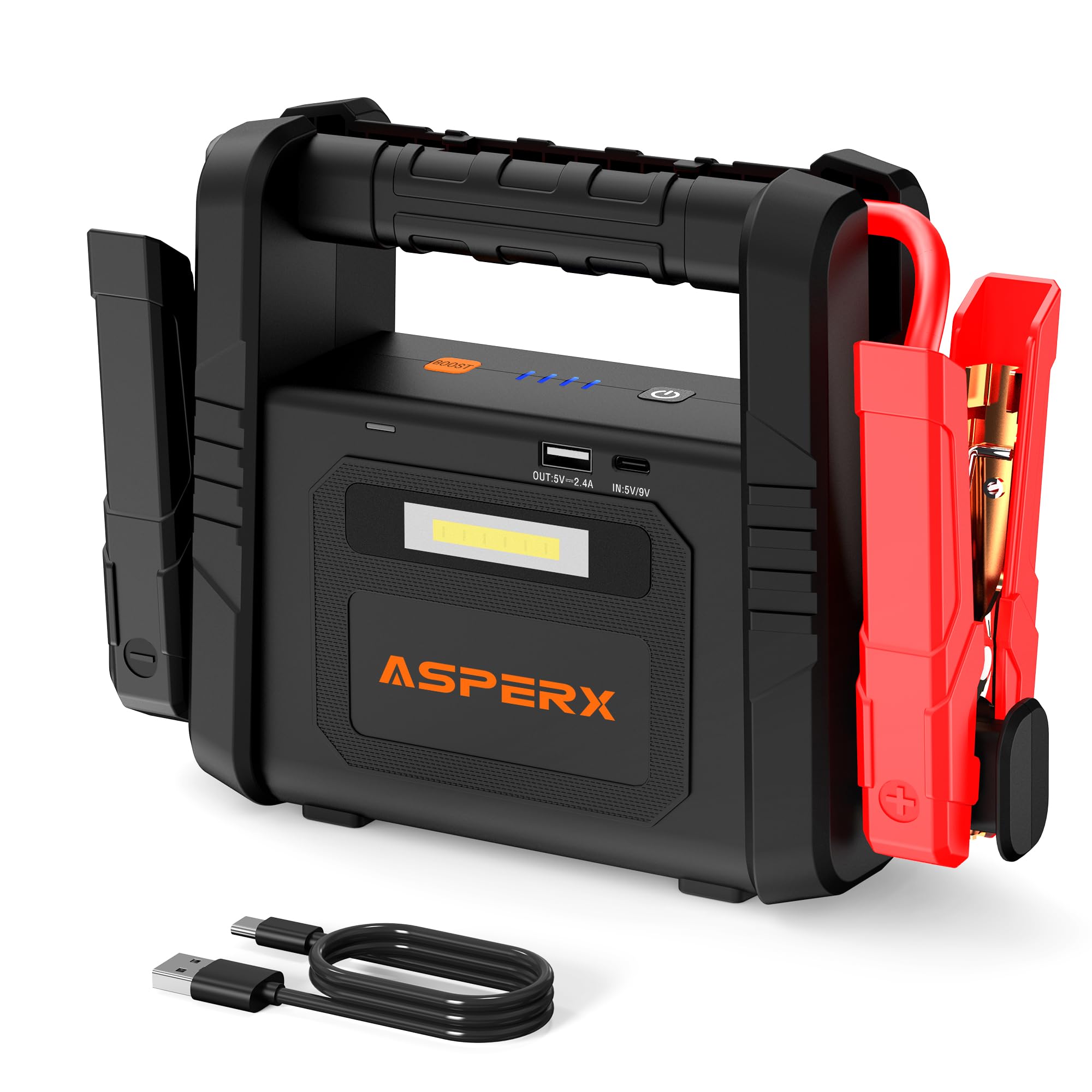 Asperx 6000A Car Jump Starter, Battery Jumper Starter Portable For 12V Vehicles (For All Gas Or Up To 12L Diesel) - Car Battery