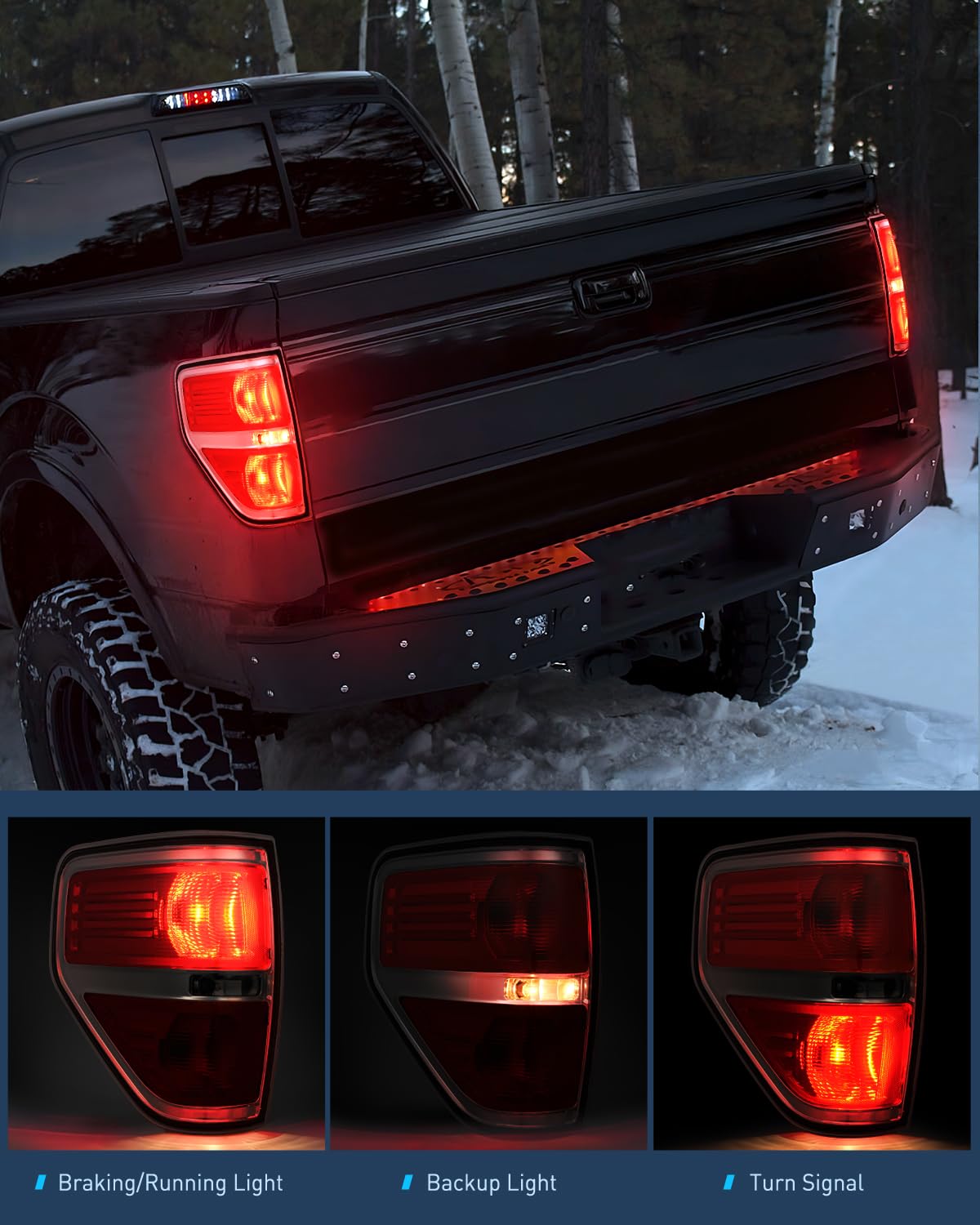 Nilight Taillight Assembly Compatible With 2009 2010 2011 2012 2013 2014 Ford F-150 Pickup Truck Taillights Rear Lamp Replacemen