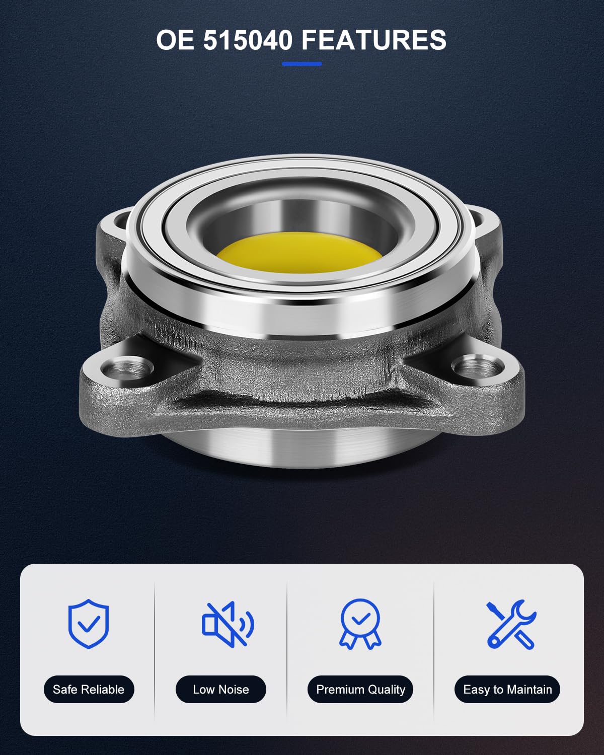 ECCPP Replacement for New Complete Front Wheel Hub Bearing Assembly 4 Lugs w/ABS for 2010-2013 for TOYOTA Lexus 515040 2pcs