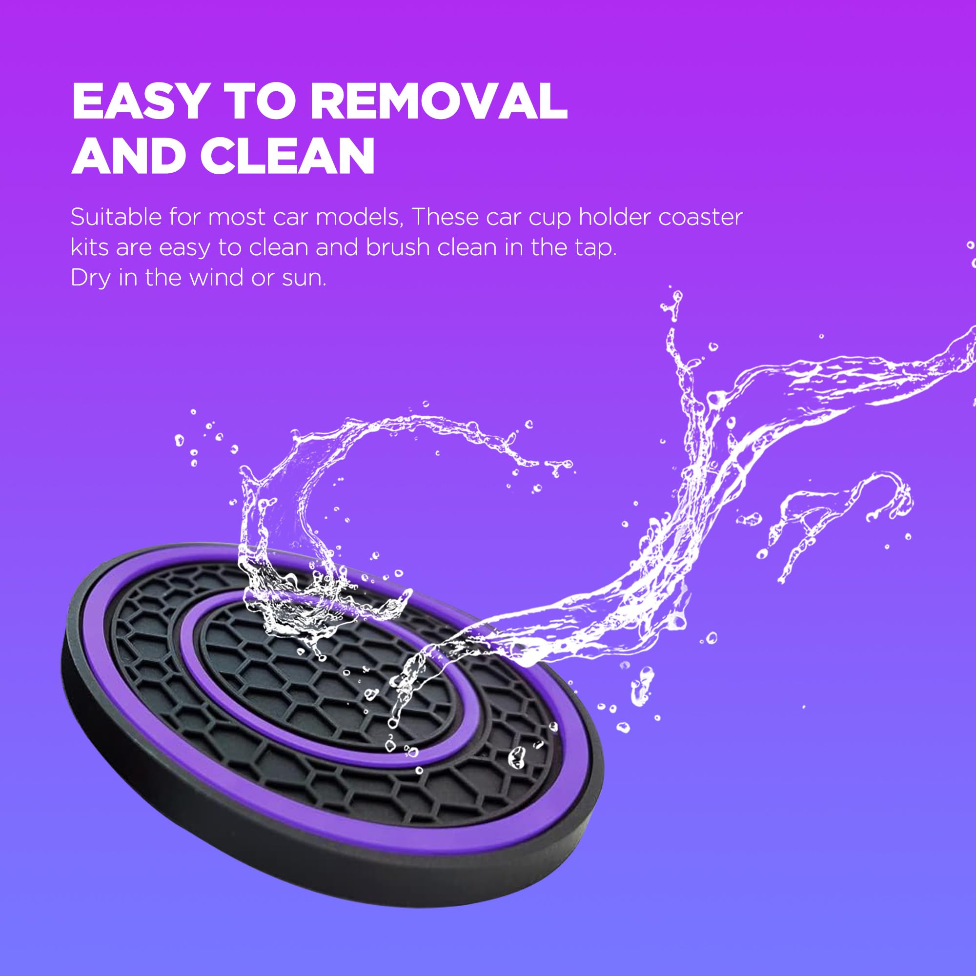 2 Pcs Car Cup Holder Coaster,Car Coasters Cup Mats,2.75 Inch Universal Car Cup Coasters,Non-Slip Anti Dust Mats Cup Holder Inser