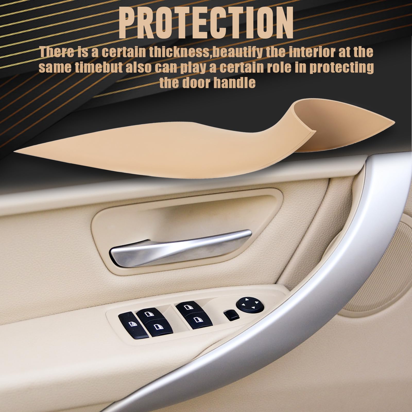 WEILEITE Beige Front Interior Door Handle Cover for BMW 320/328/330/335/M3 F30/F31/F34/F80 2012-2018, 418/420/
