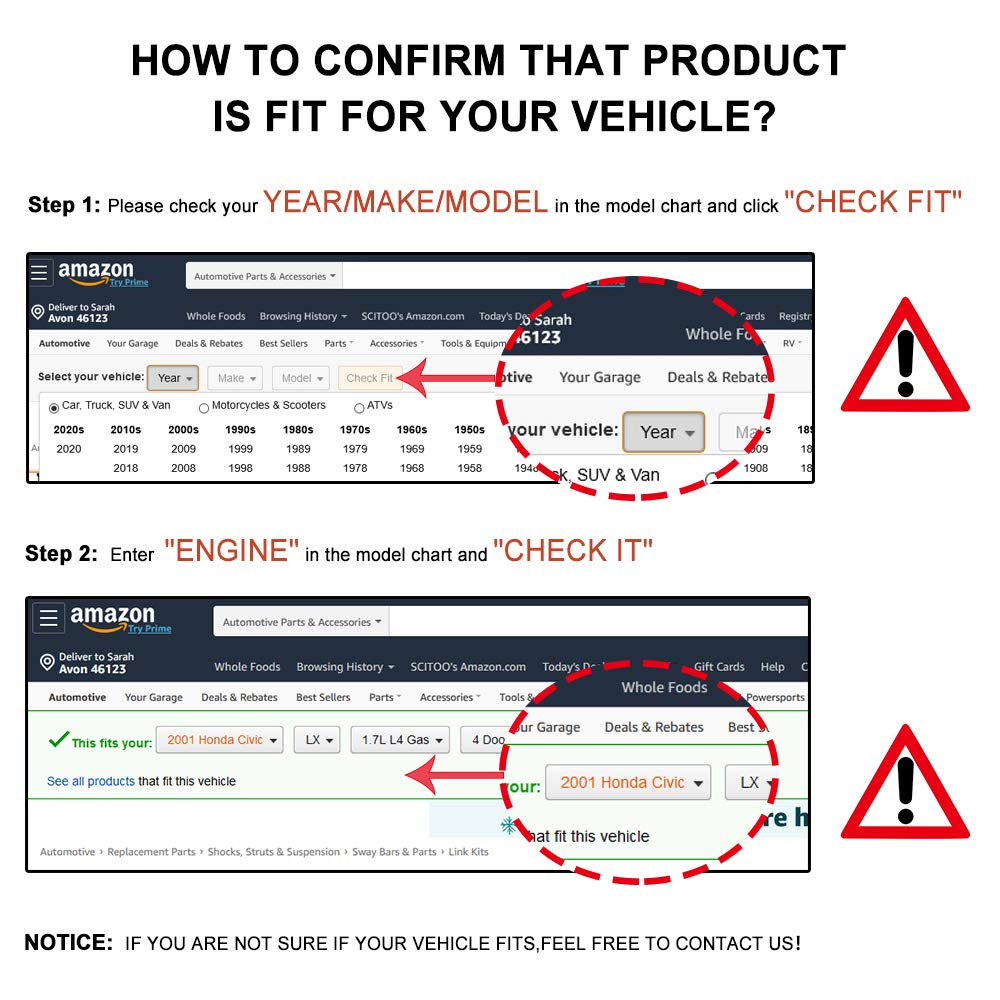 ECCPP Front Sway Bar End Links Stabilizer for Chevrolet Equinox 2005-2009 for Pontiac Torrent 2006-2009 for Saturn Vue 2002-2007 Front Steering Links (2pcs)
