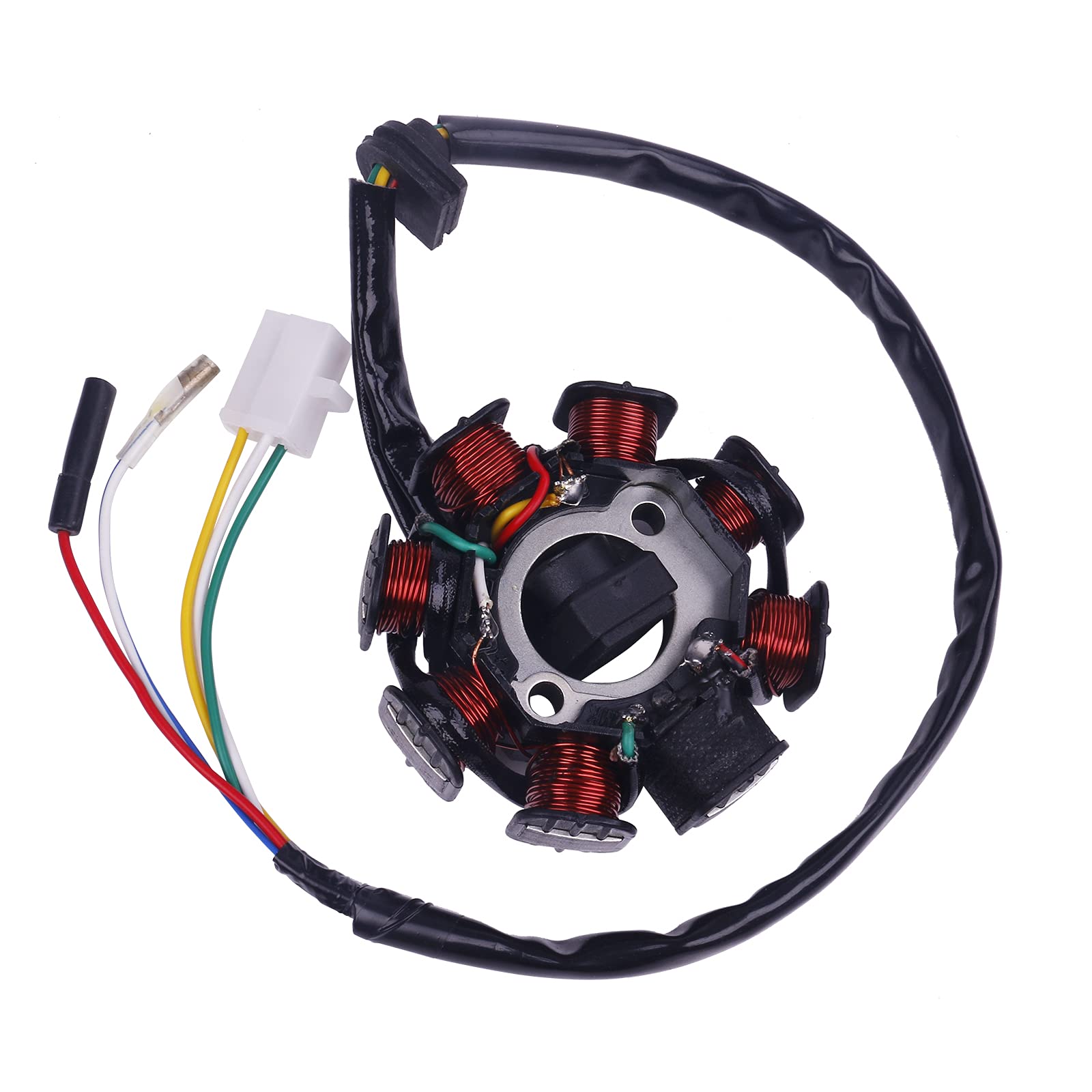 Glixal GY6 49cc 50cc 80cc 100cc 8 poles Magneto Stator for 139QMB 139QMA 147QMD Scooter Moped ATV Go-kart Buggy Engine Taotao Jo