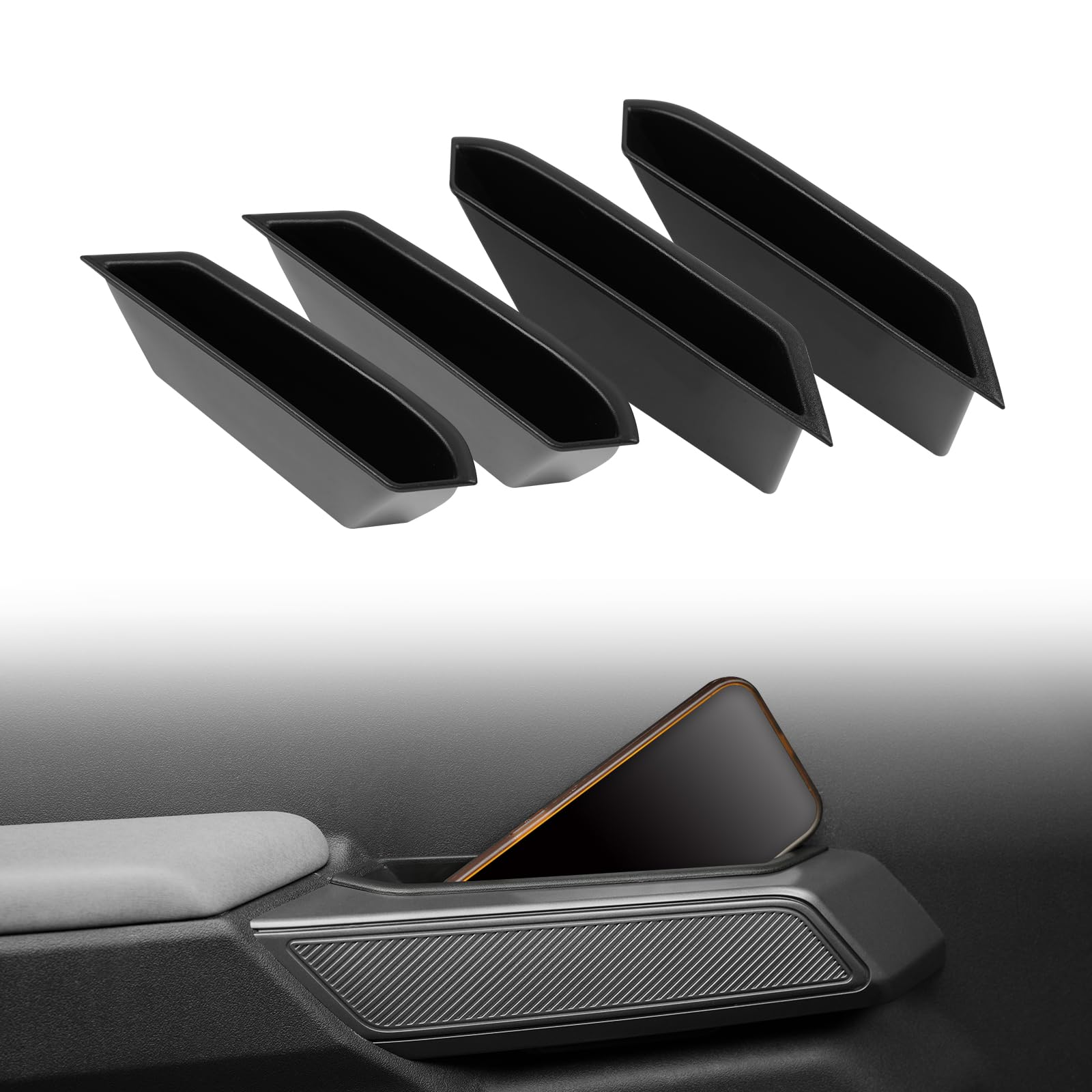 LitMiRaCle Storage Box Door Handle Storage Box for Ford Bronco, Door Pockets Tray Organizer Accessories Compatible with Ford Bro