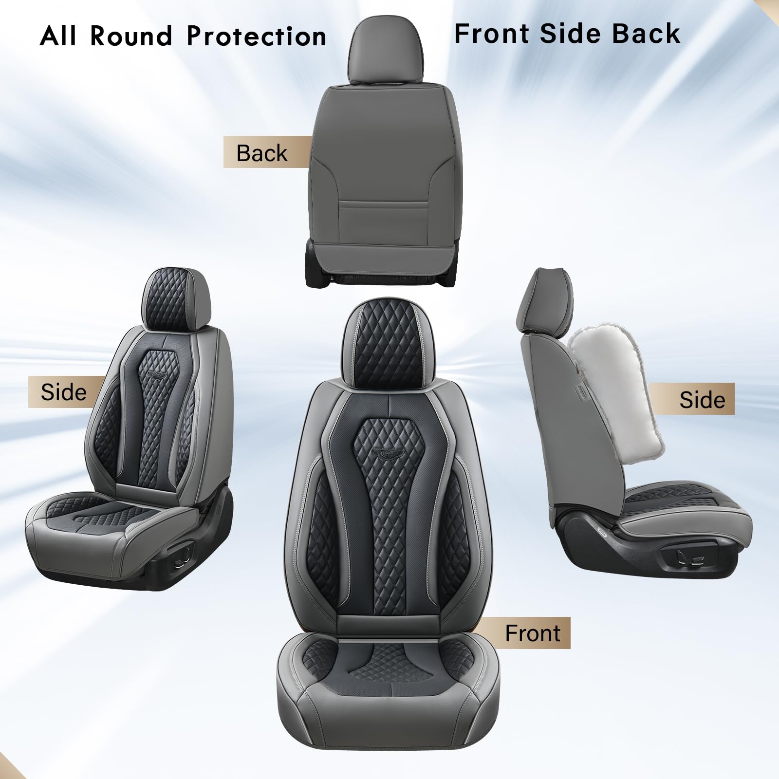 Coverado Seat Covers, Car Seat Covers Front Seats, Black Car Seat Cover, Luxury Car Seat Covers, Seat Cushion, Front Car Seat Co