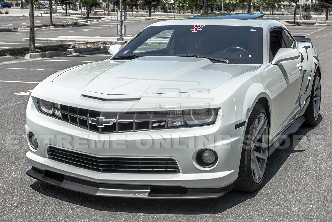 Replacement for 2010-2013 Chevrolet Camaro SS Models | TL1 Style ABS Plastic Primer Black Front Bumper Lower Spoiler Lip Splitter