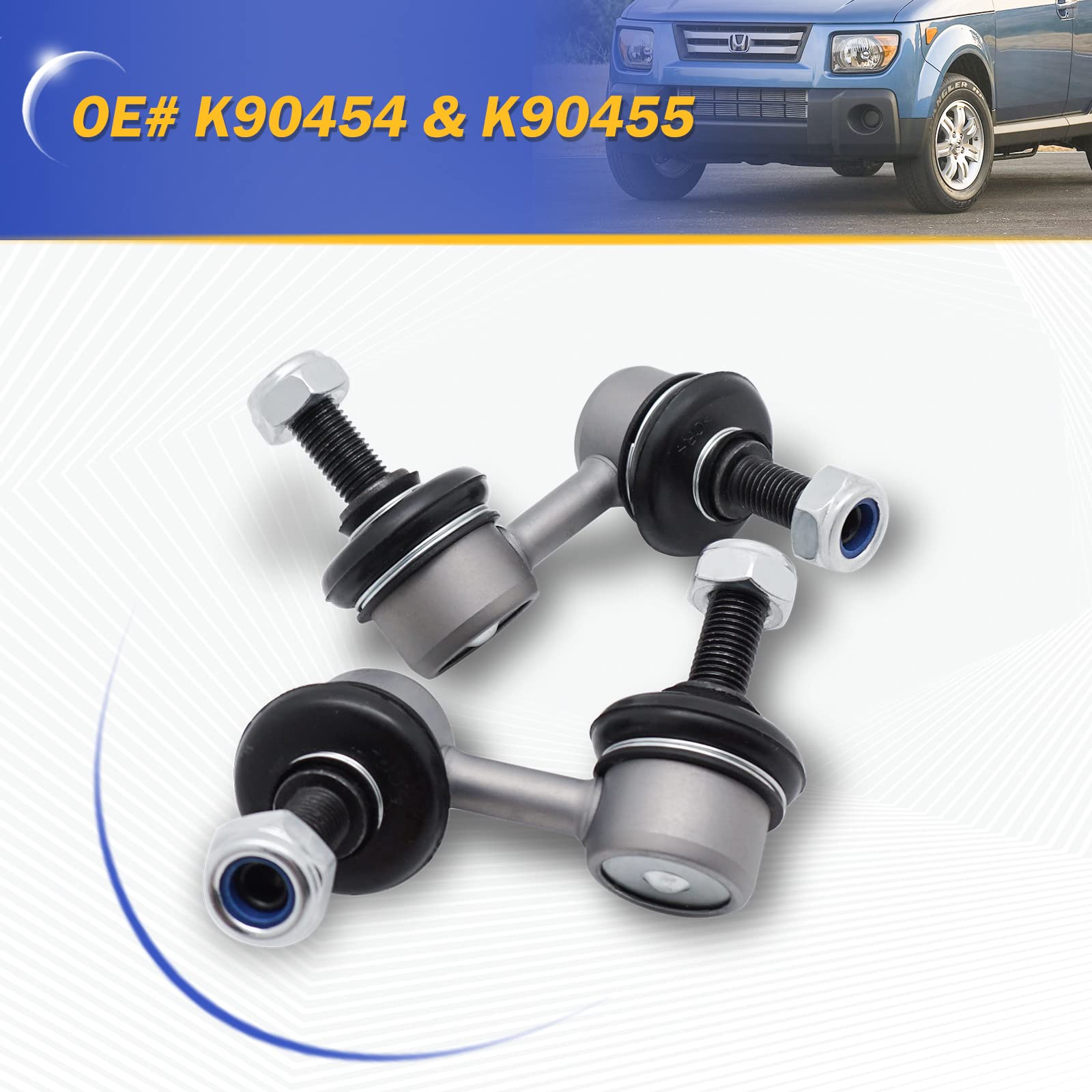 K90454 K90455 Zinc-Nickel Alloy Front Stabilizer Sway Bar Links For 2001-2005 Honda Civic/2002-2006 Honda Cr-V /2003-2011 Honda