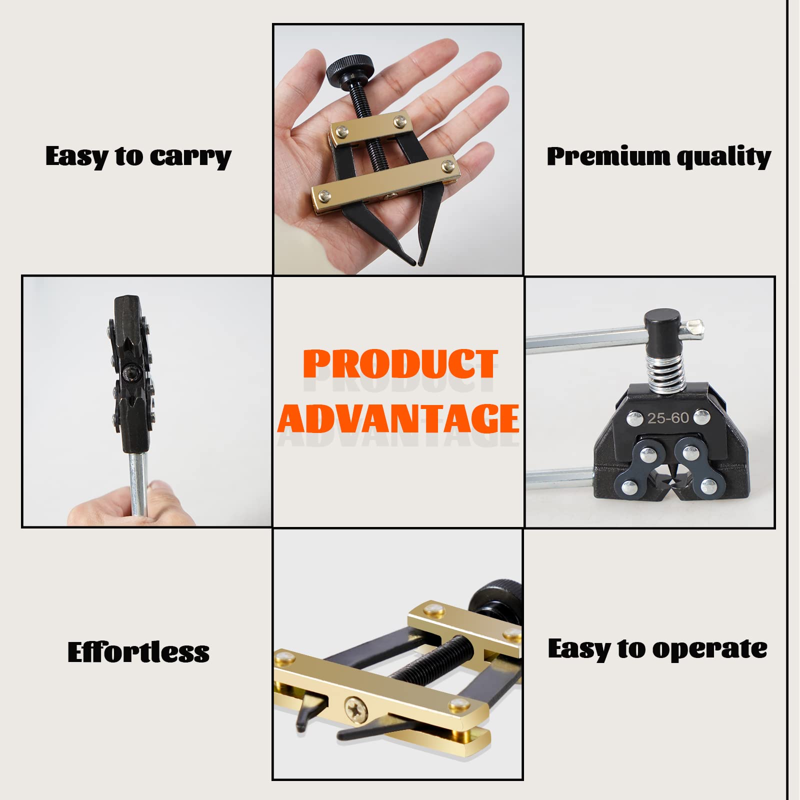 YIUIY Roller Chain Breaker Cutter Chain Holder Puller Disassembly Tools Kit #25-60 Chains Replacement Set for Bicycle Motorcycle