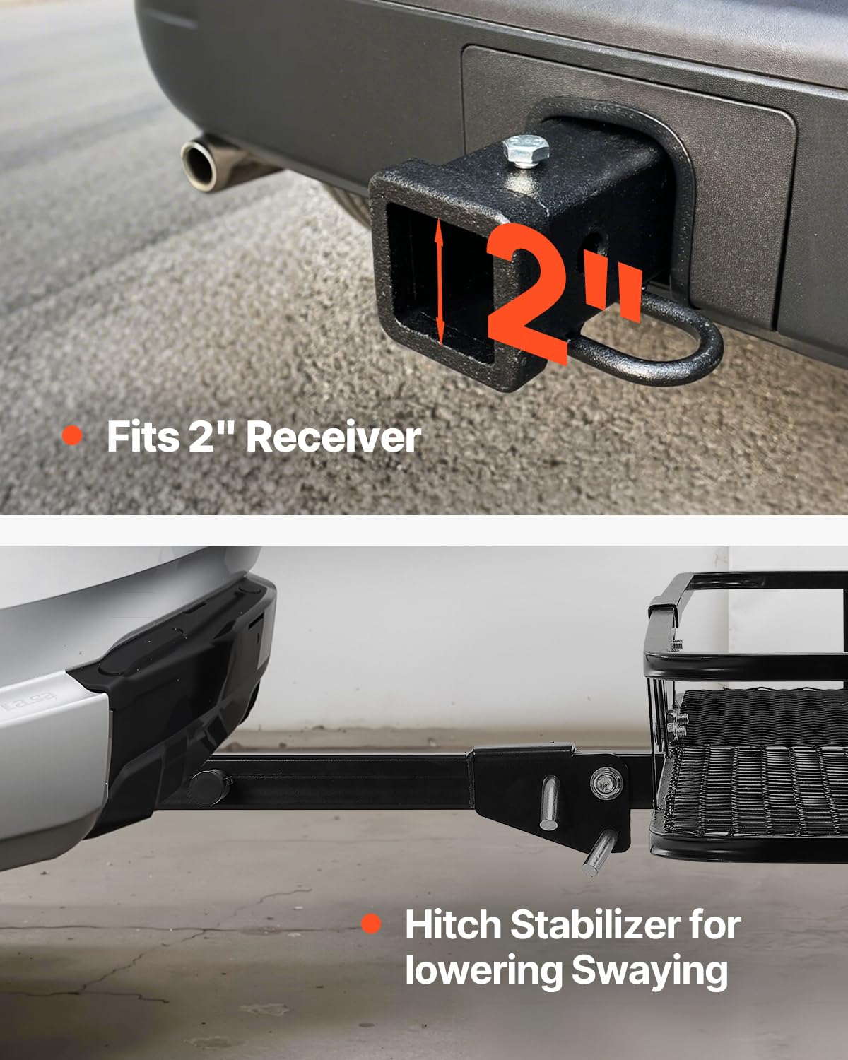 VEVOR 60 x 20 x 6 Hitch Cargo Carrier, 500 lbs Capacity with Cargo Net & Waterproof Cargo Bag, Folding Hitch Mount Cargo C